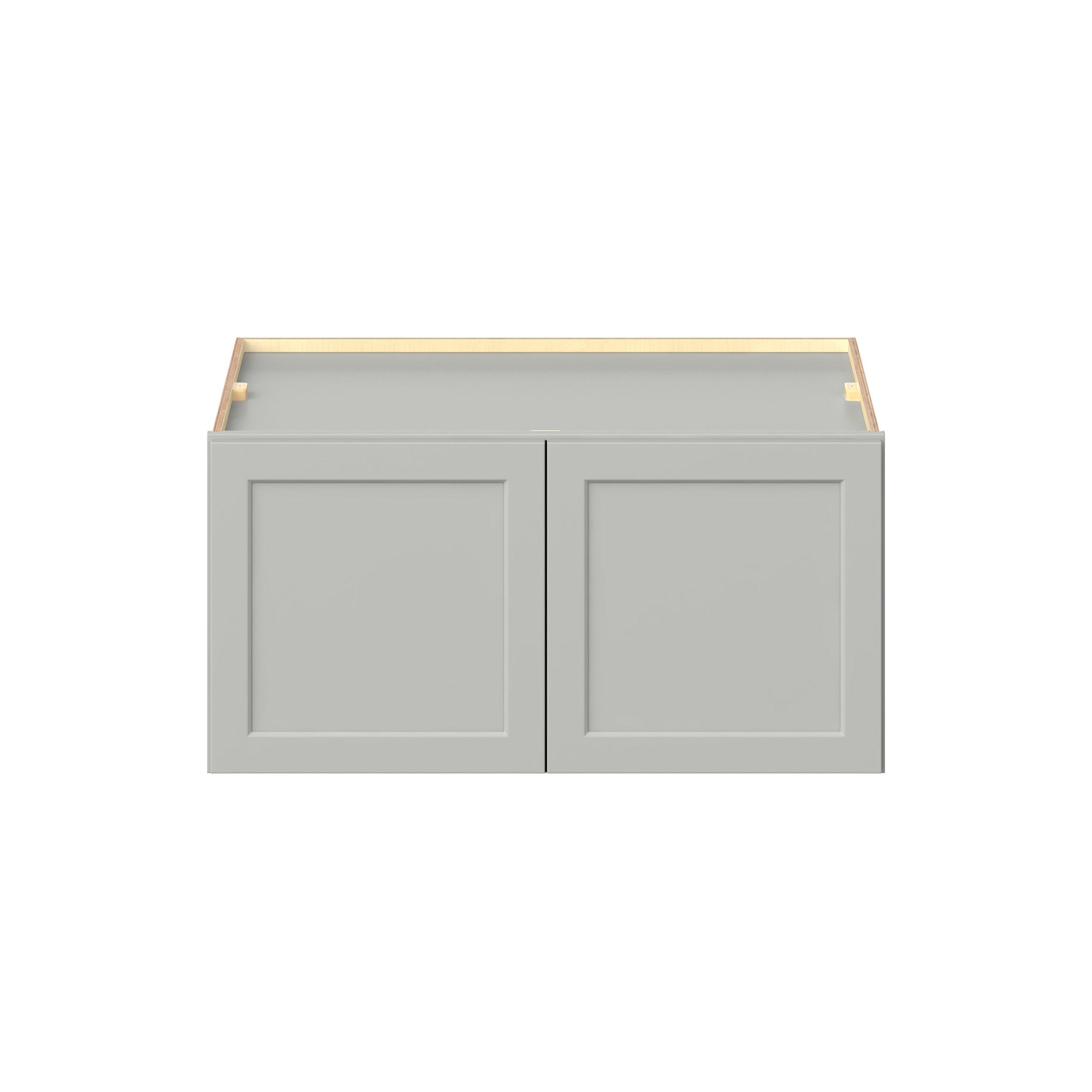 Baxley 36 in. Painted Whisper Gray Bridge Wall Cabinet
