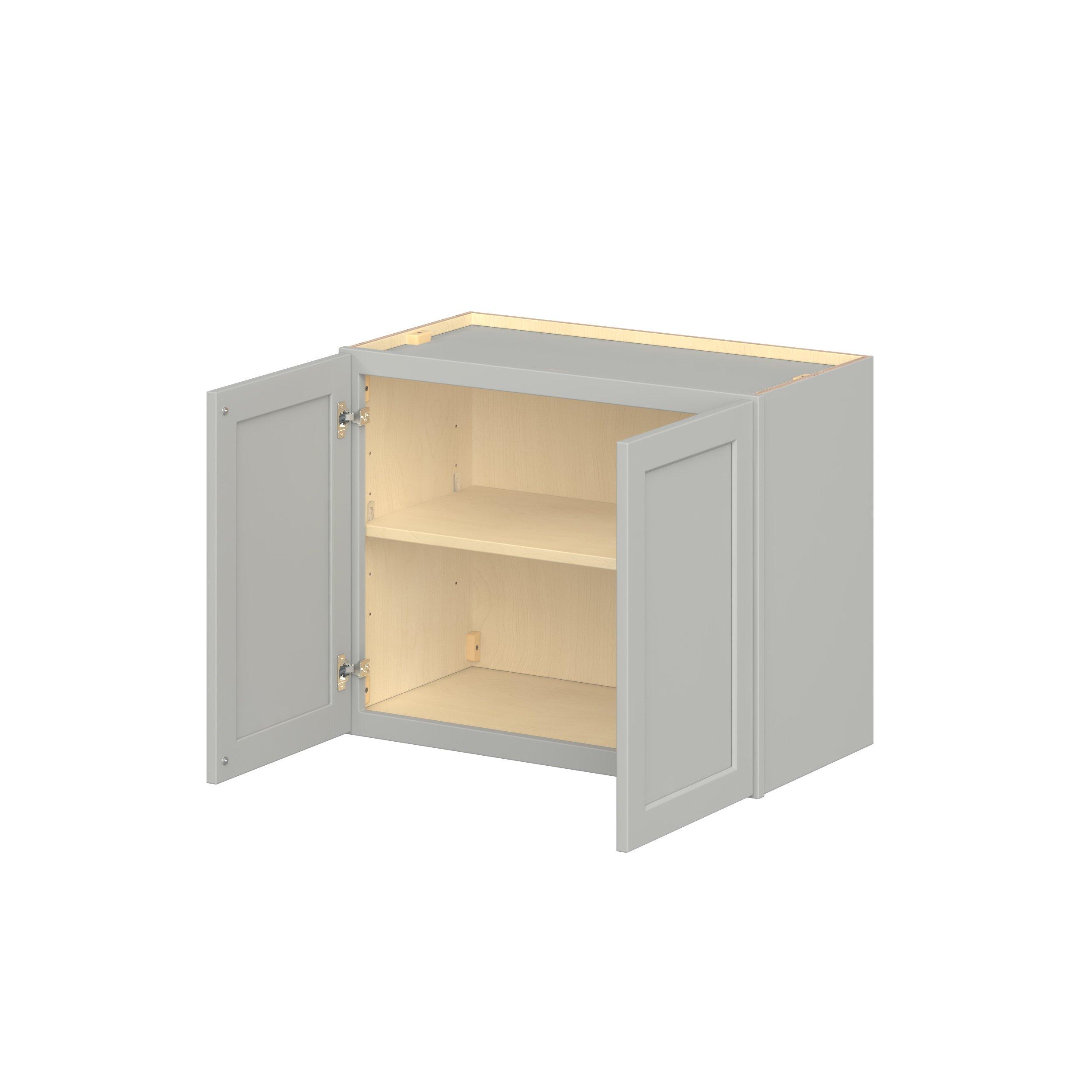 Baxley 30  in. Painted Whisper Gray Bridge Wall Cabinet