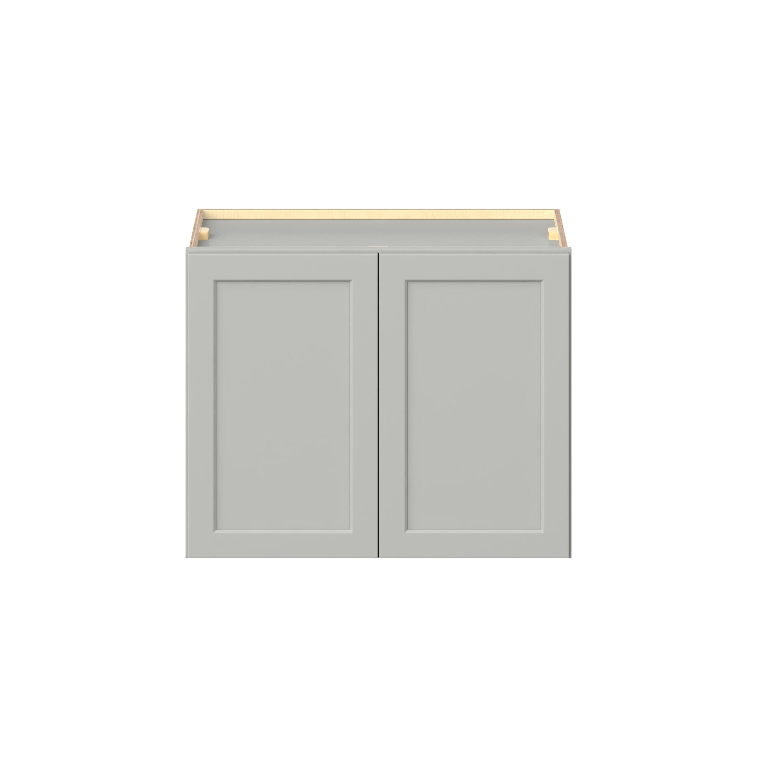 Baxley 30  in. Painted Whisper Gray Bridge Wall Cabinet