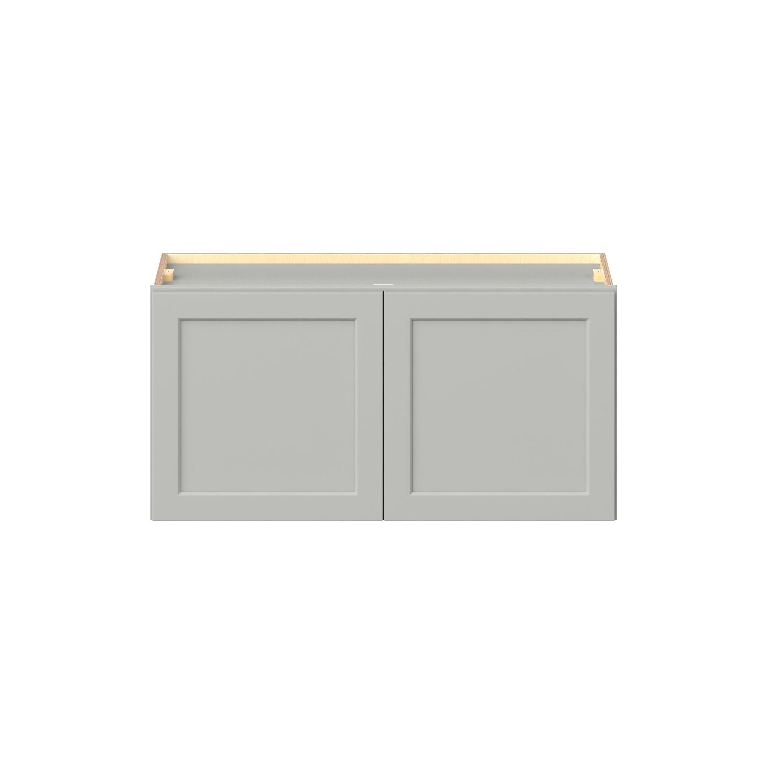 Baxley 36 in. Painted Whisper Gray Bridge Wall Cabinet