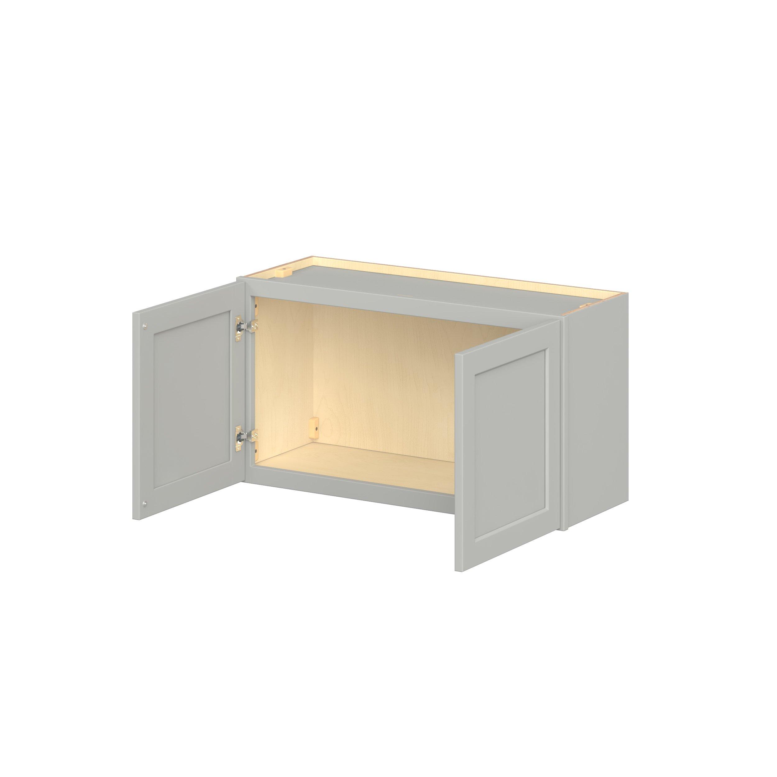 Baxley 33 in. Painted Whisper Gray Door Wall Cabinet