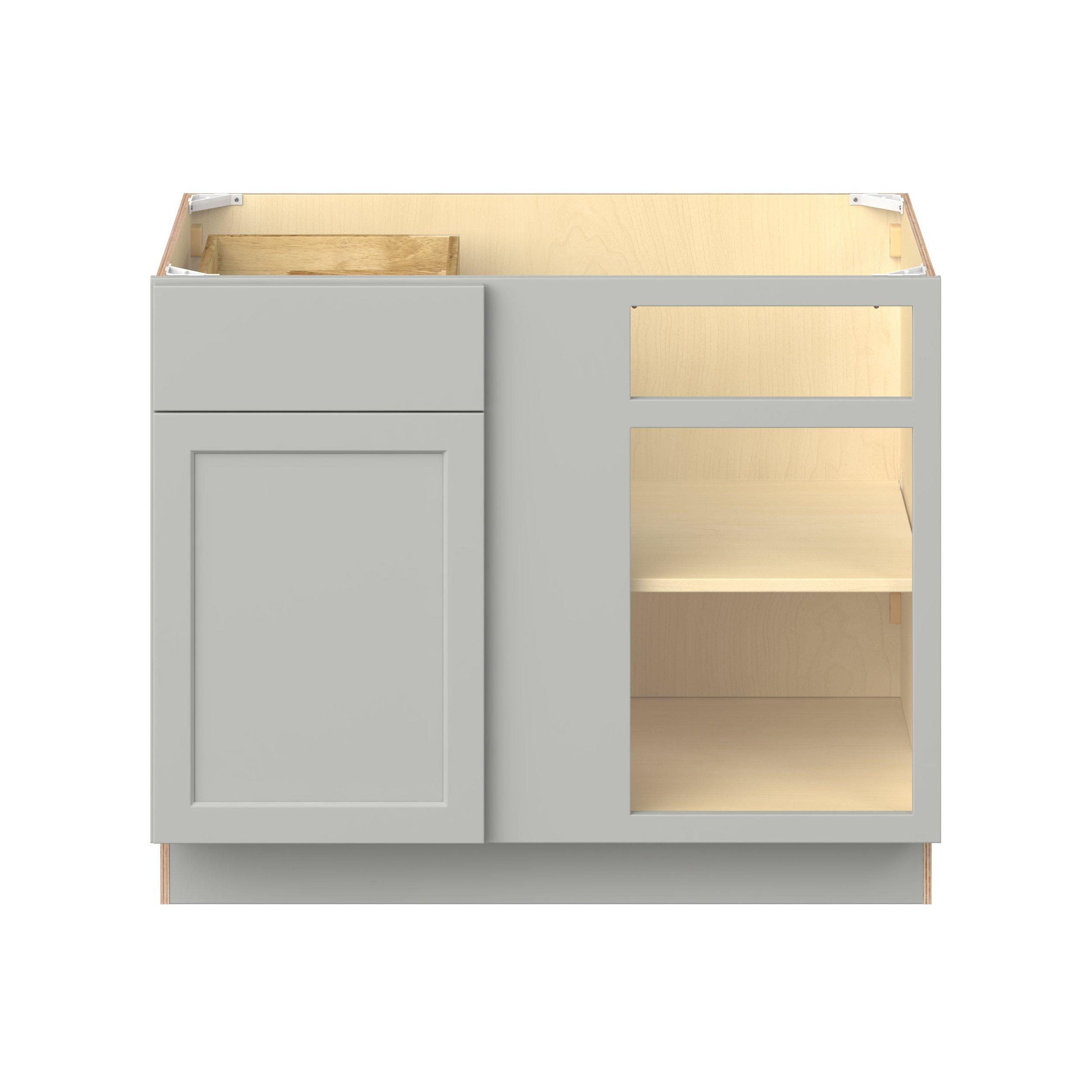 Baxley 42 in. Painted Whisper Gray Blind Corner Base Cabinet