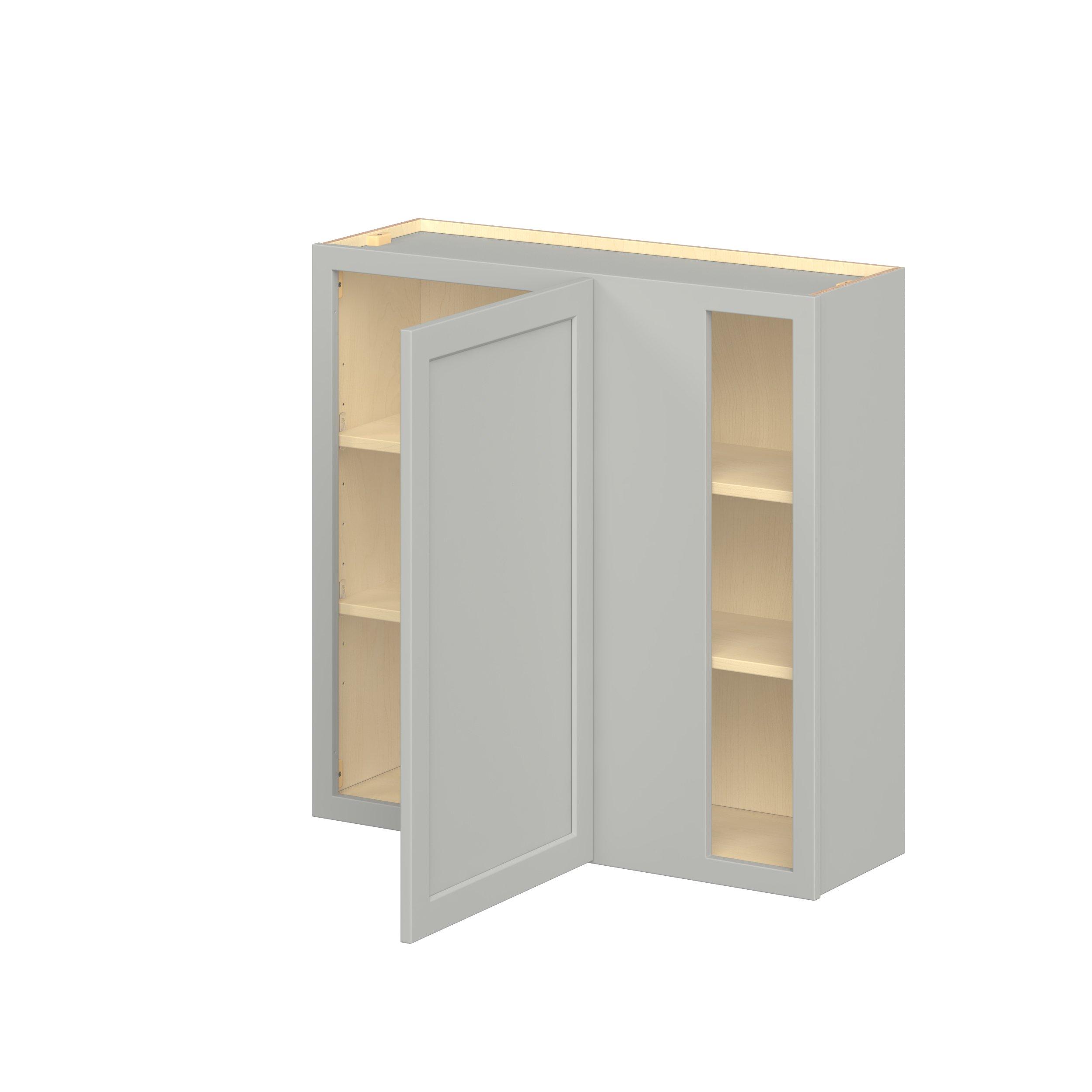 Baxley 36 in. Painted Whisper Gray Right Blind Corner Wall Cabinet