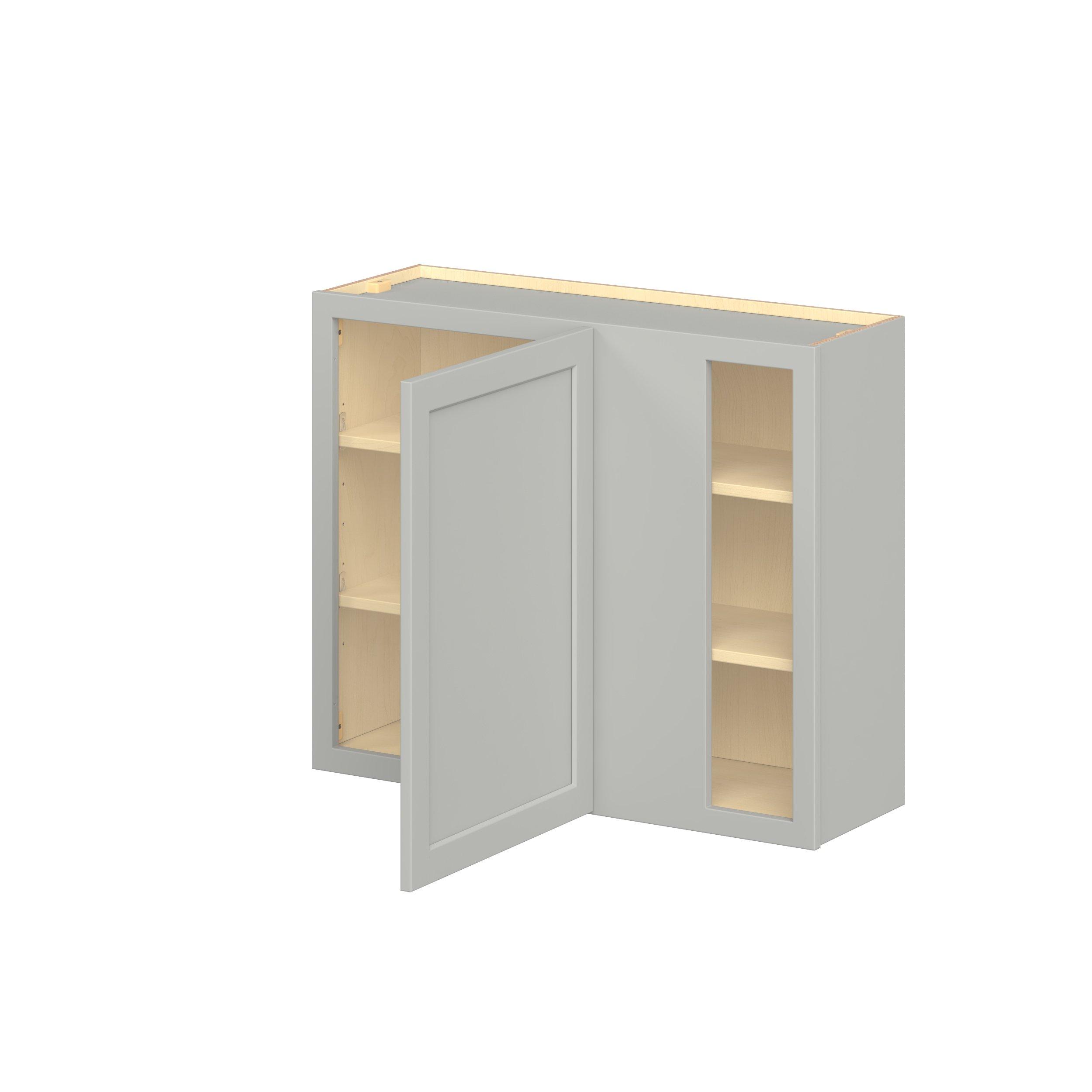 Baxley 36 in. Painted Whisper Gray Right Blind Corner Wall Cabinet