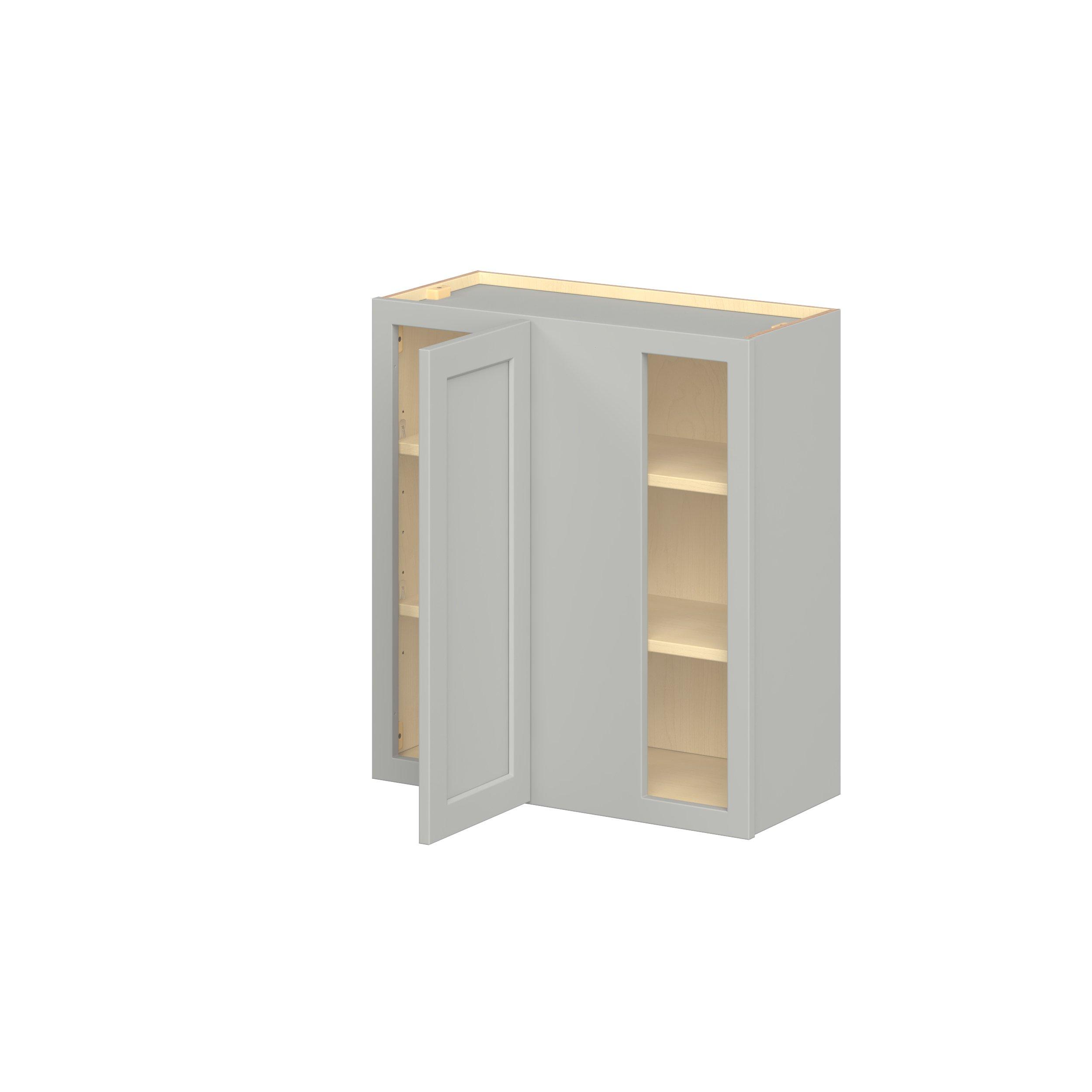 Baxley 27 in. Painted Whisper Gray Right Blind Corner Wall Cabinet