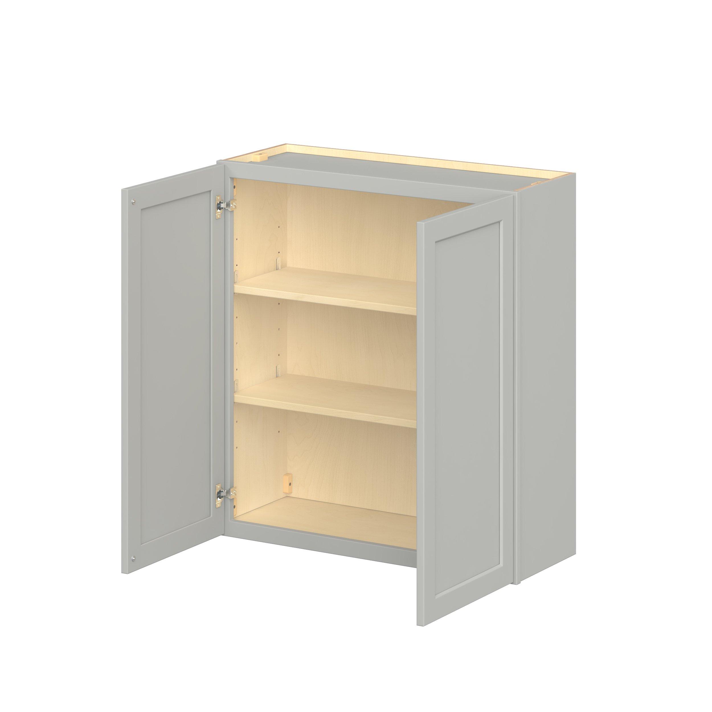 Baxley 33 in. Painted Whisper Gray Door Wall Cabinet