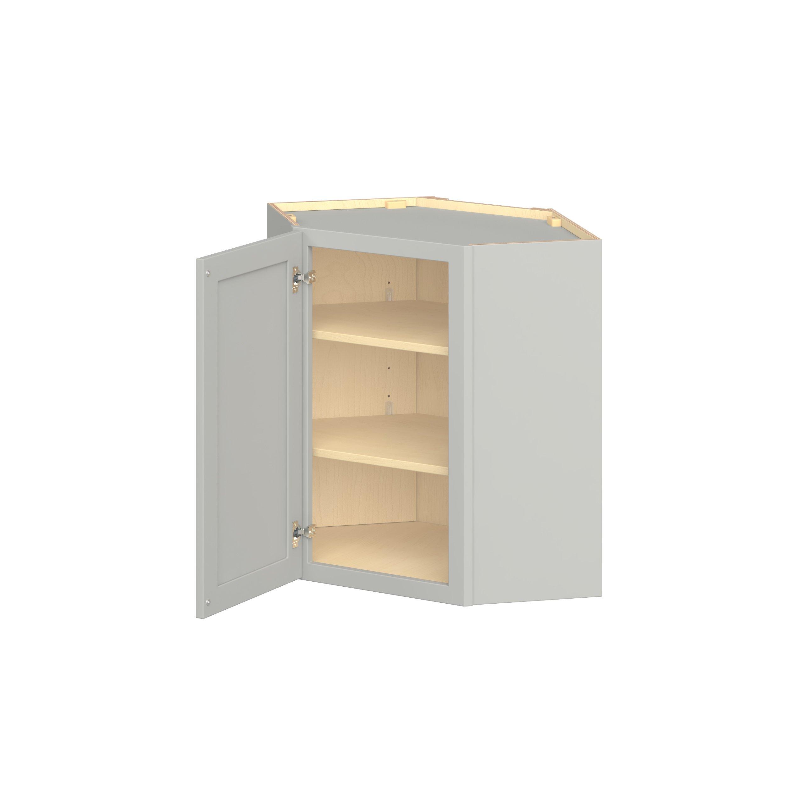 Baxley 24 in. Painted Whisper Gray Wall Angle Corner Cabinet