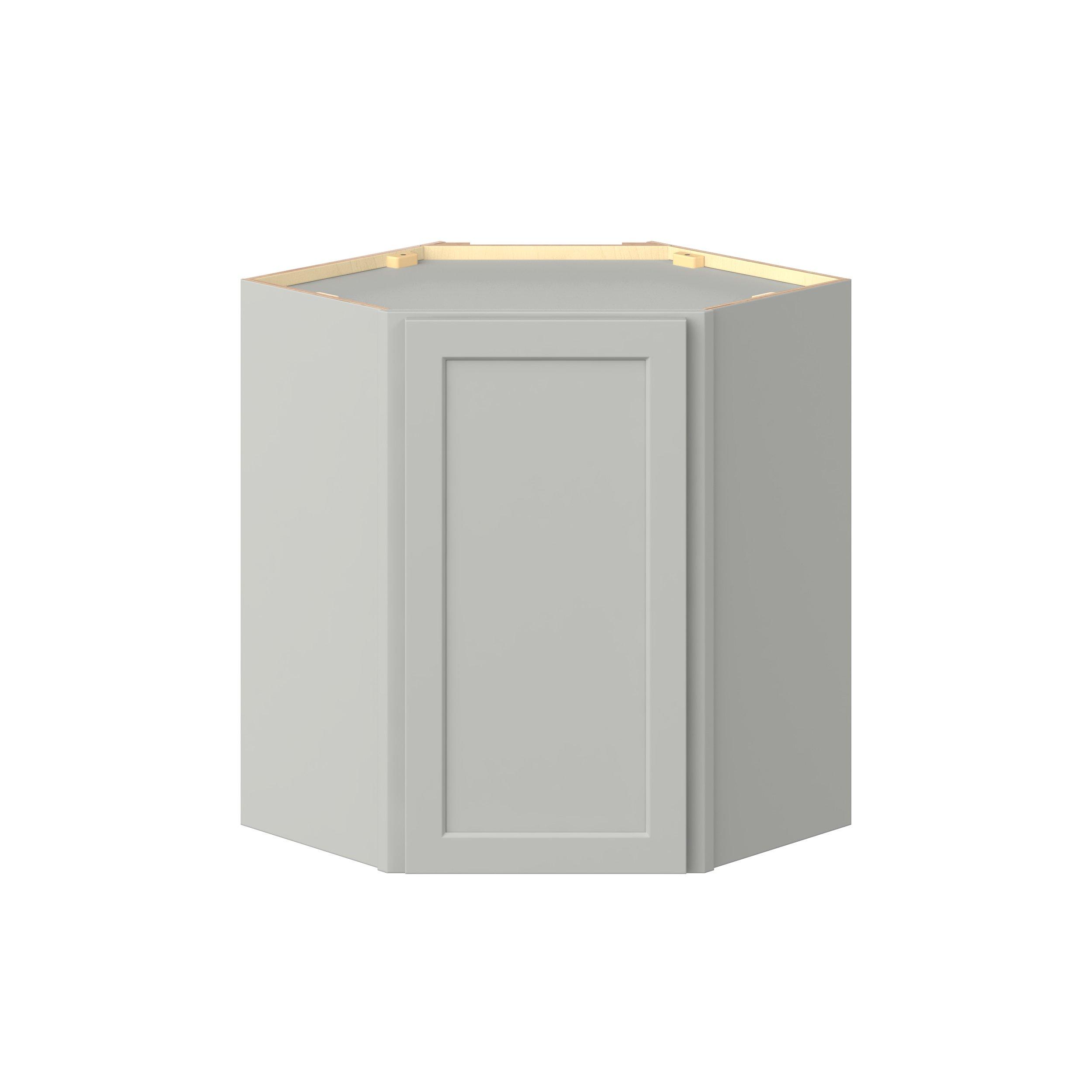 Baxley 24 in. Painted Whisper Gray Wall Angle Corner Cabinet