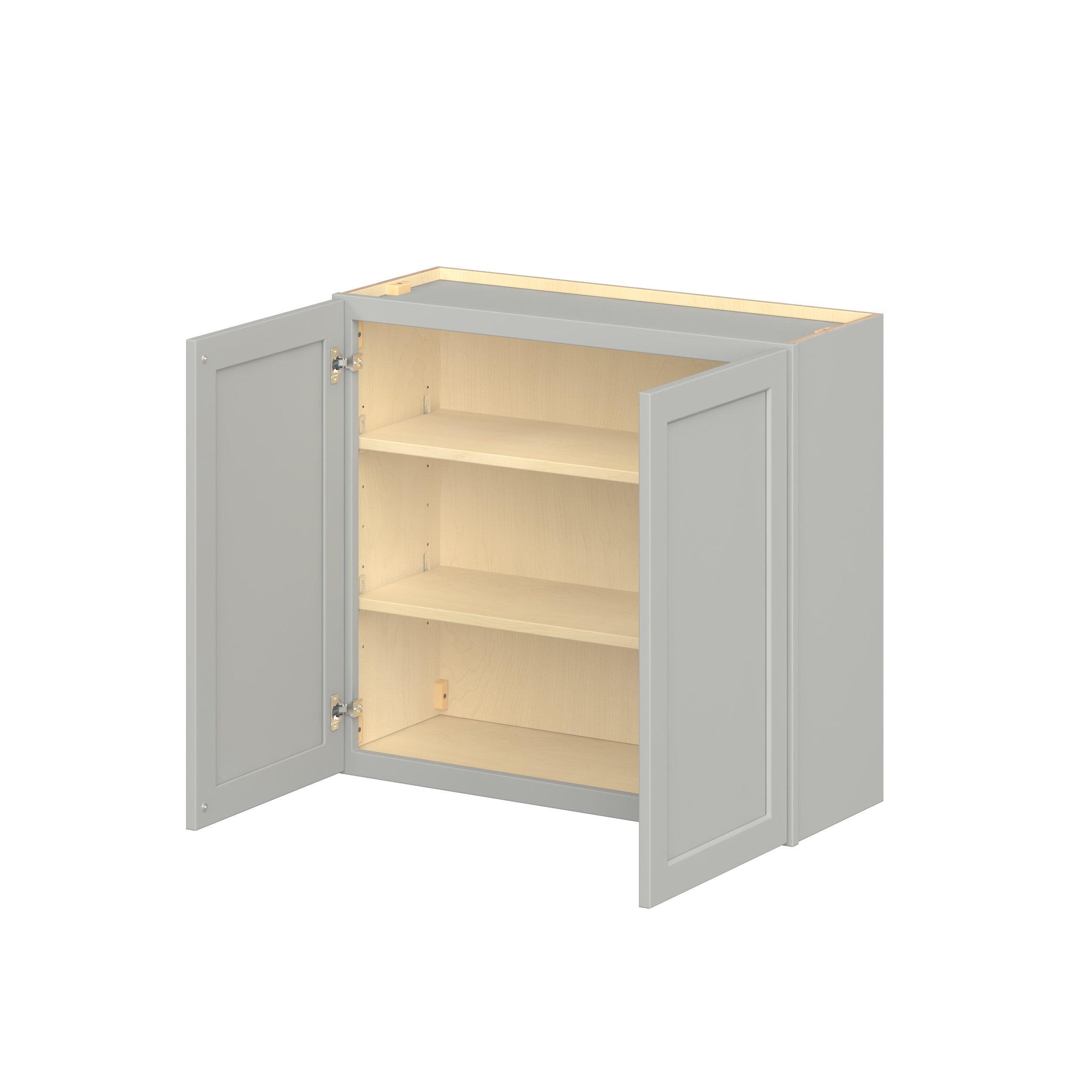 Baxley 33 in. Painted Whisper Gray Door Wall Cabinet