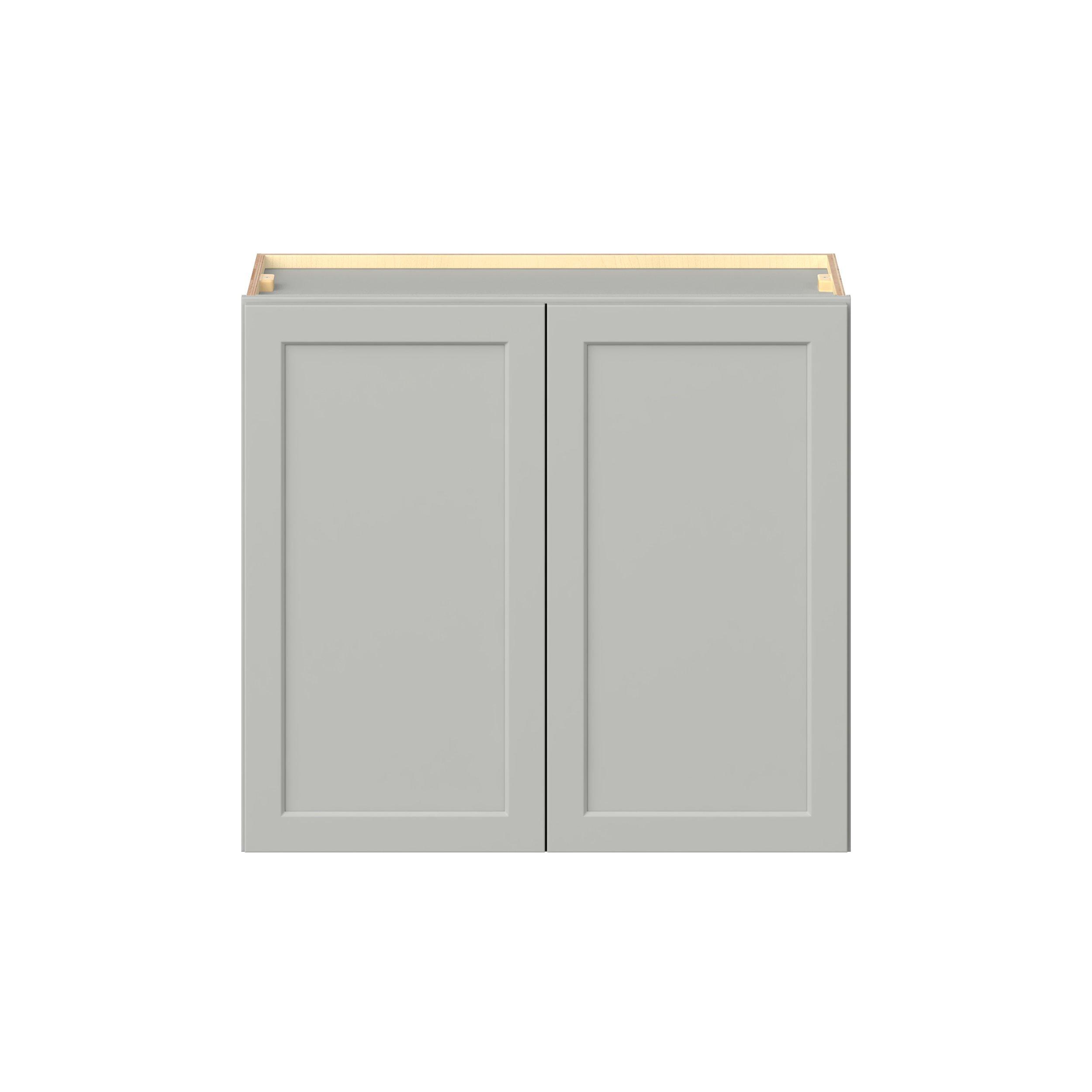 Baxley 33 in. Painted Whisper Gray Door Wall Cabinet