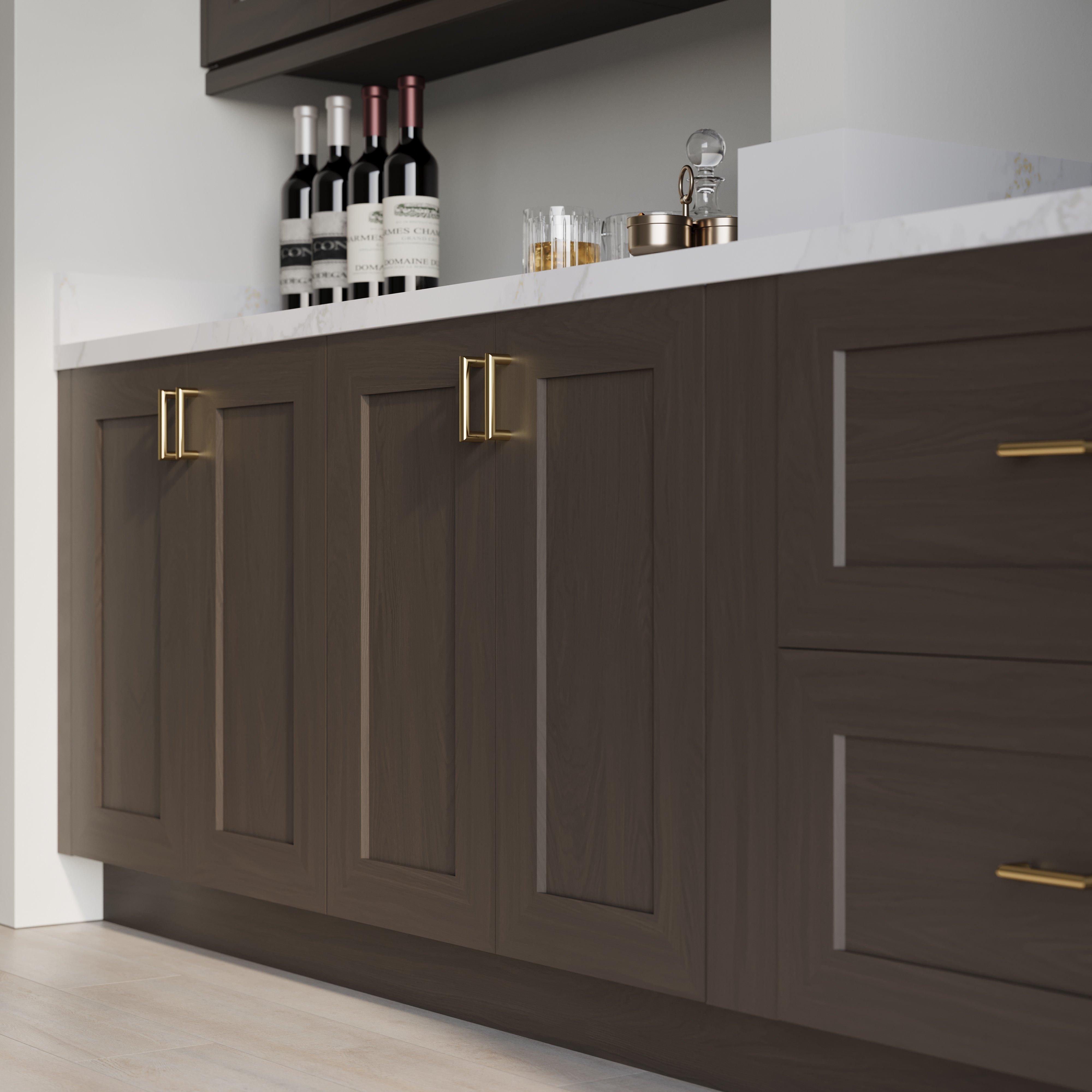 Baxley 24 in. Stained Cocoa Door and Drawer Base Cabinet - Left Door Hinge
