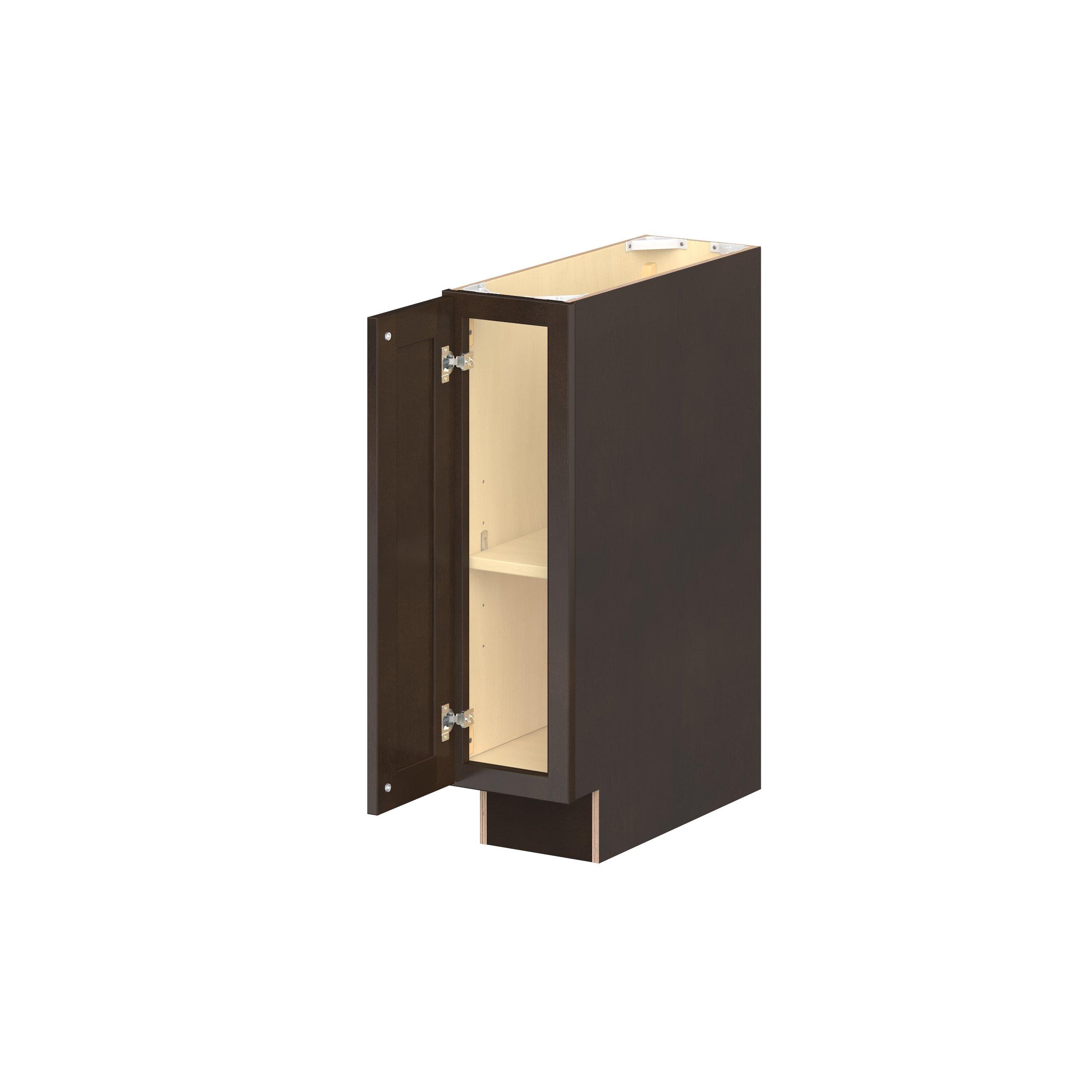Baxley 9in. Stained Cocoa Door and Drawer Base Cabinet