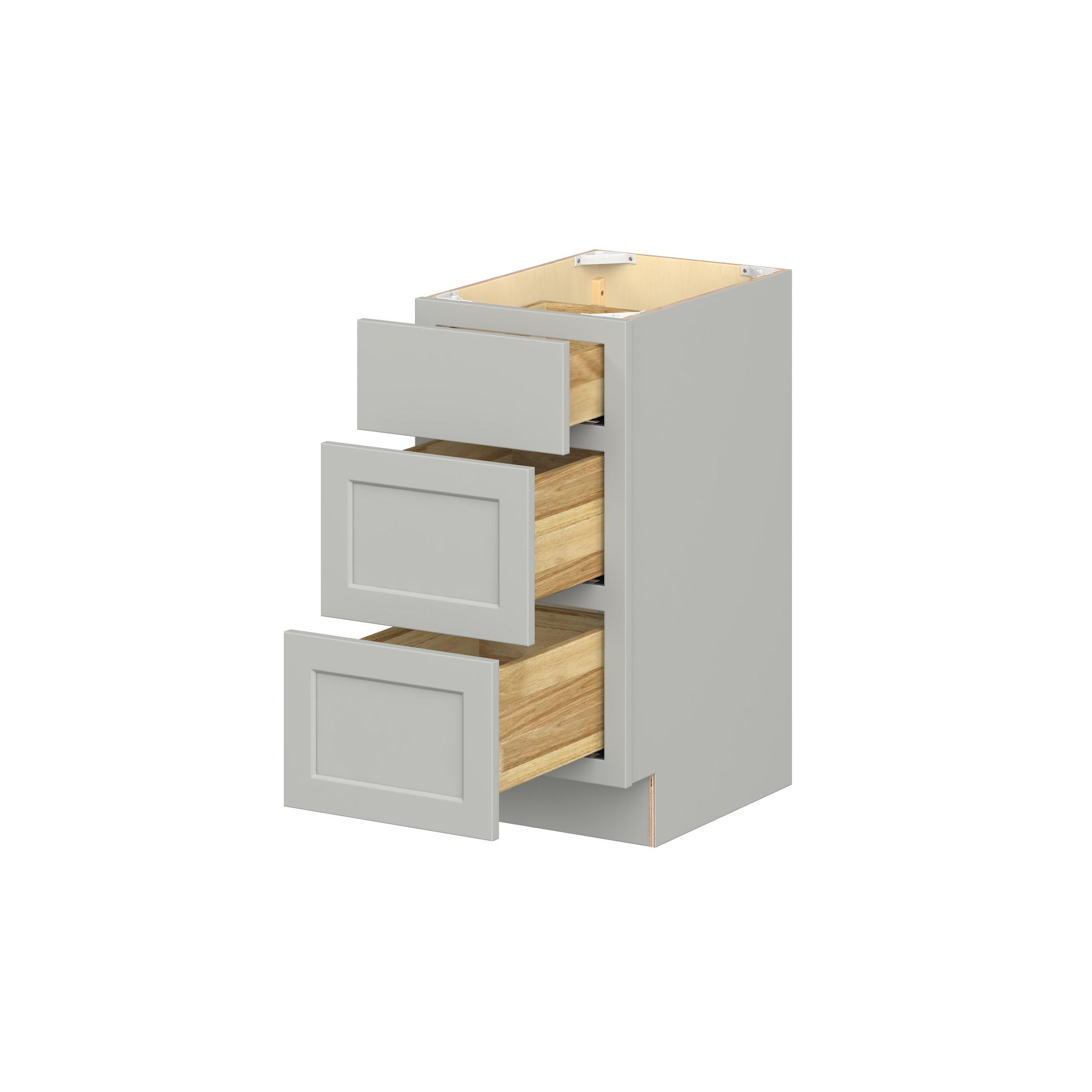 Baxley 15 in. Painted Whisper Gray Vanity Drawer Base Cabinet - ADA