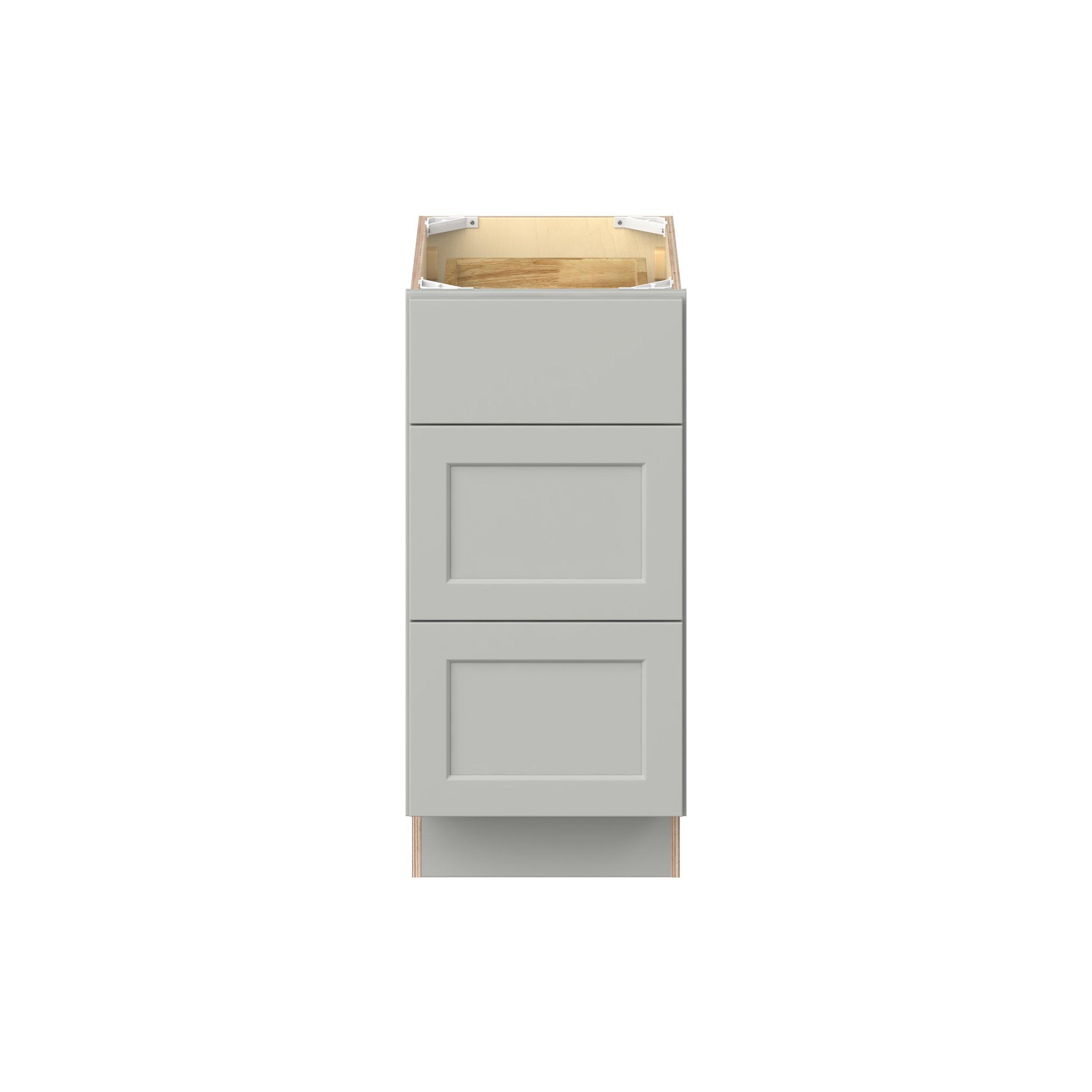 Baxley 15 in. Painted Whisper Gray Vanity Drawer Base Cabinet - ADA