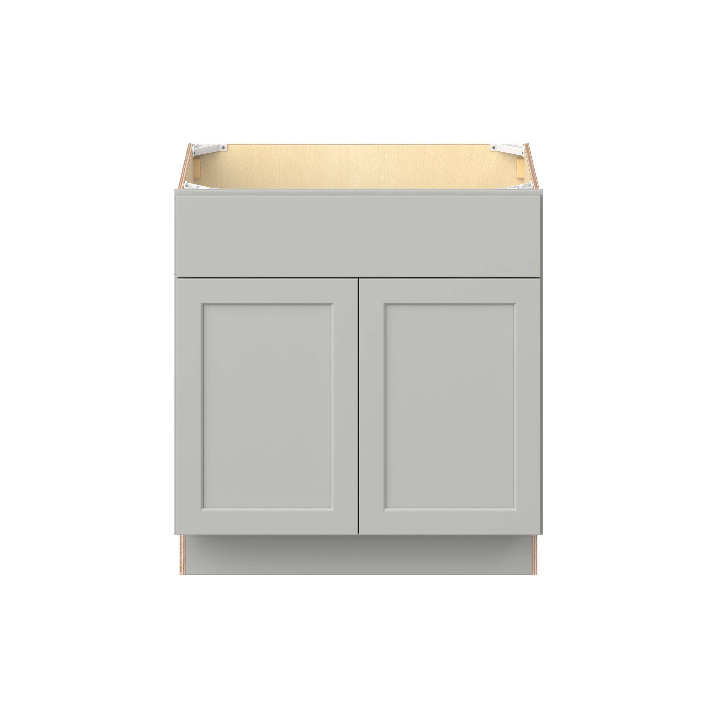 Baxley 30 in. Painted Whisper Gray Vanity Sink Base Cabinet - ADA
