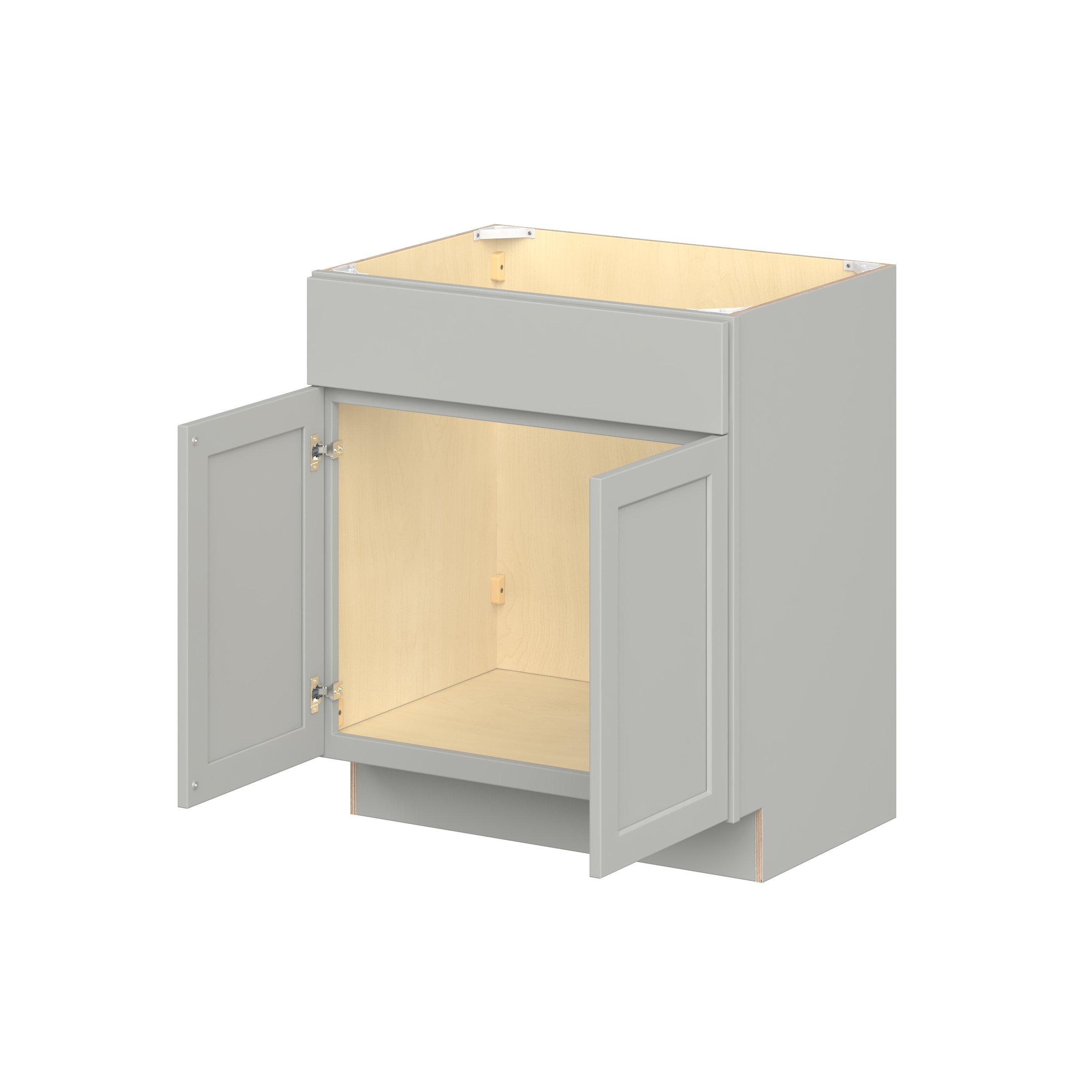 Baxley 30 in. Painted Whisper Gray Vanity Sink Base Plywood Cabinet