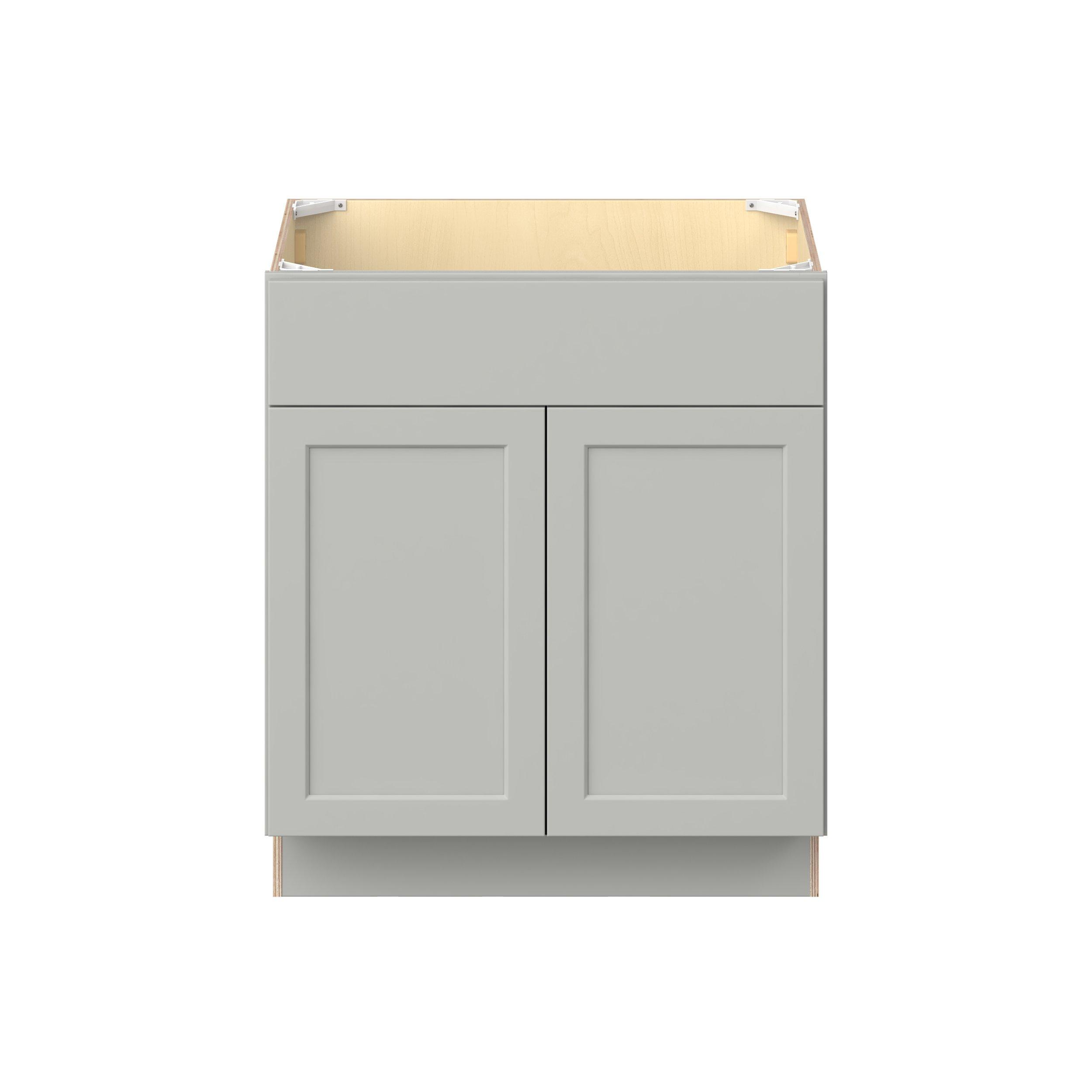 Baxley 30 in. Painted Whisper Gray Vanity Sink Base Plywood Cabinet