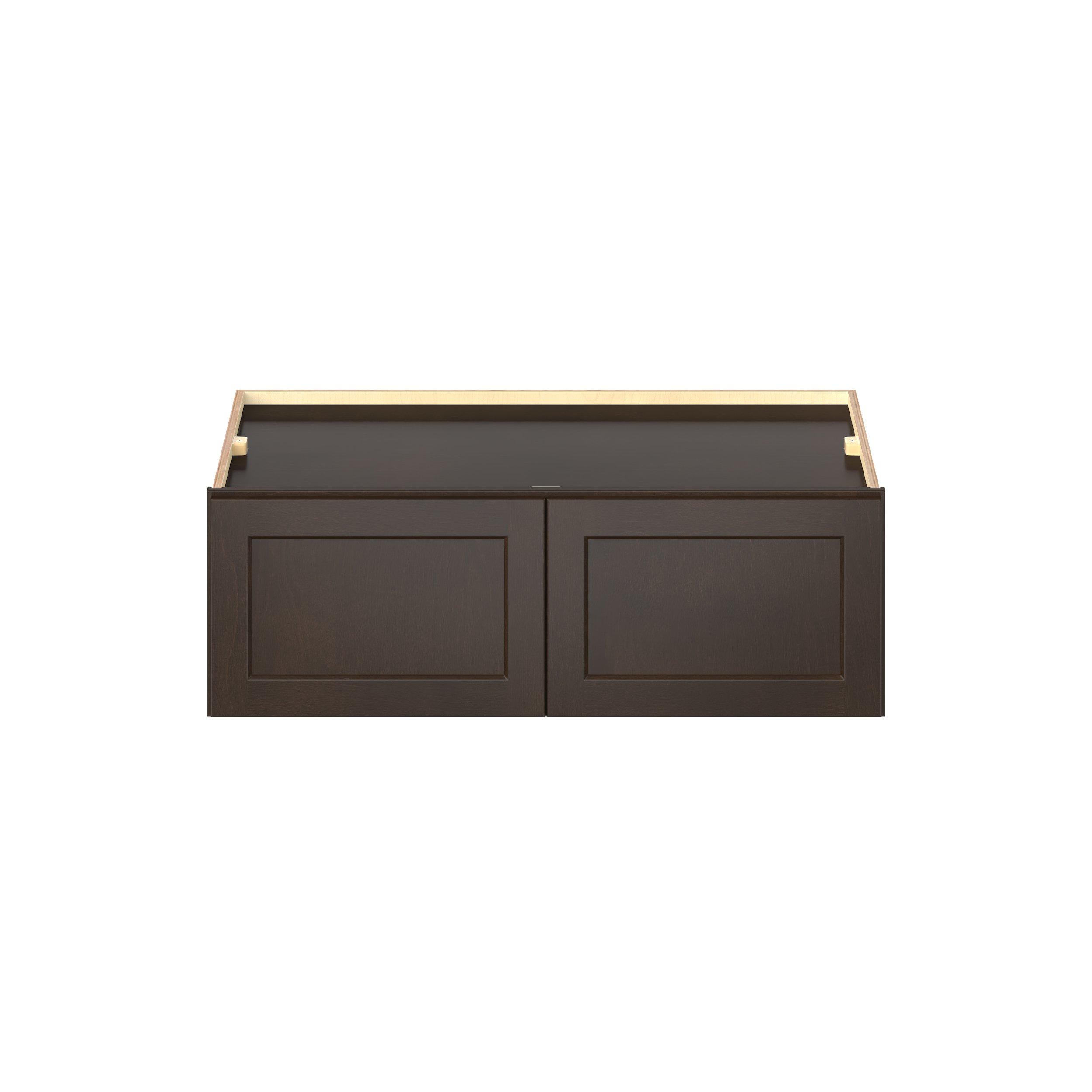 Baxley 36 in. Stained Cocoa Bridge Wall Cabinet