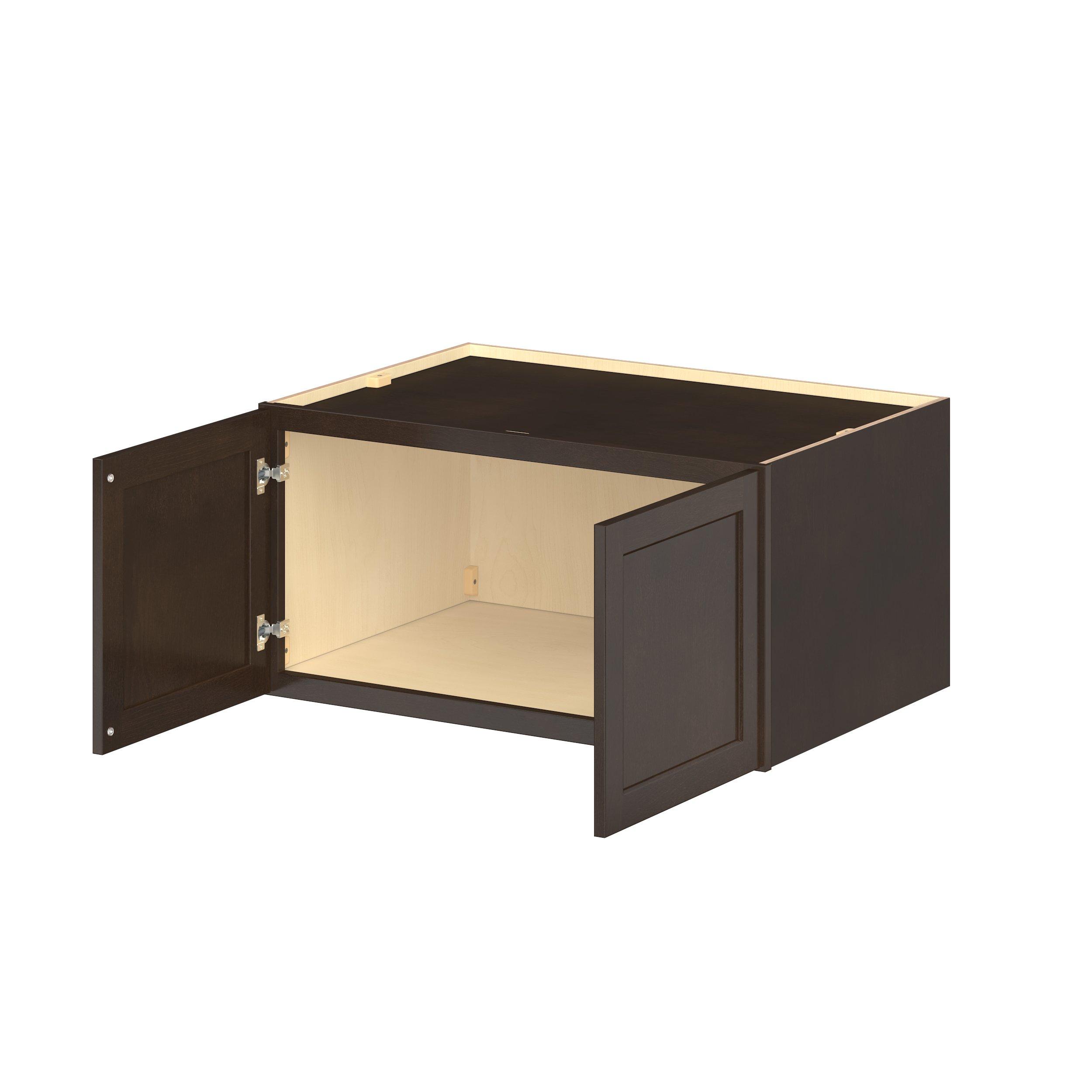 Baxley 36 in. Stained Cocoa Bridge Wall Cabinet