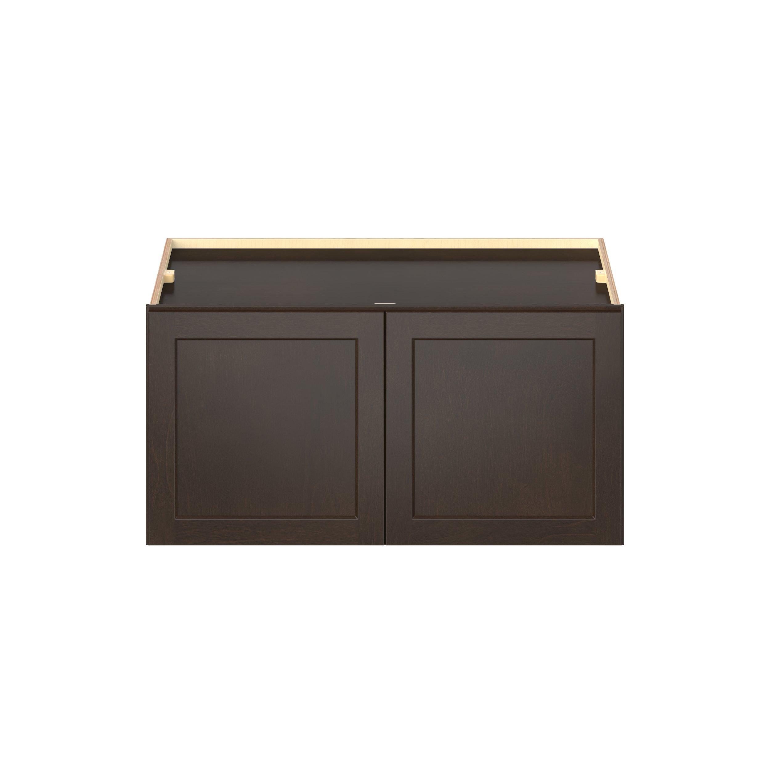 Baxley 36 in. Stained Cocoa Bridge Wall Cabinet