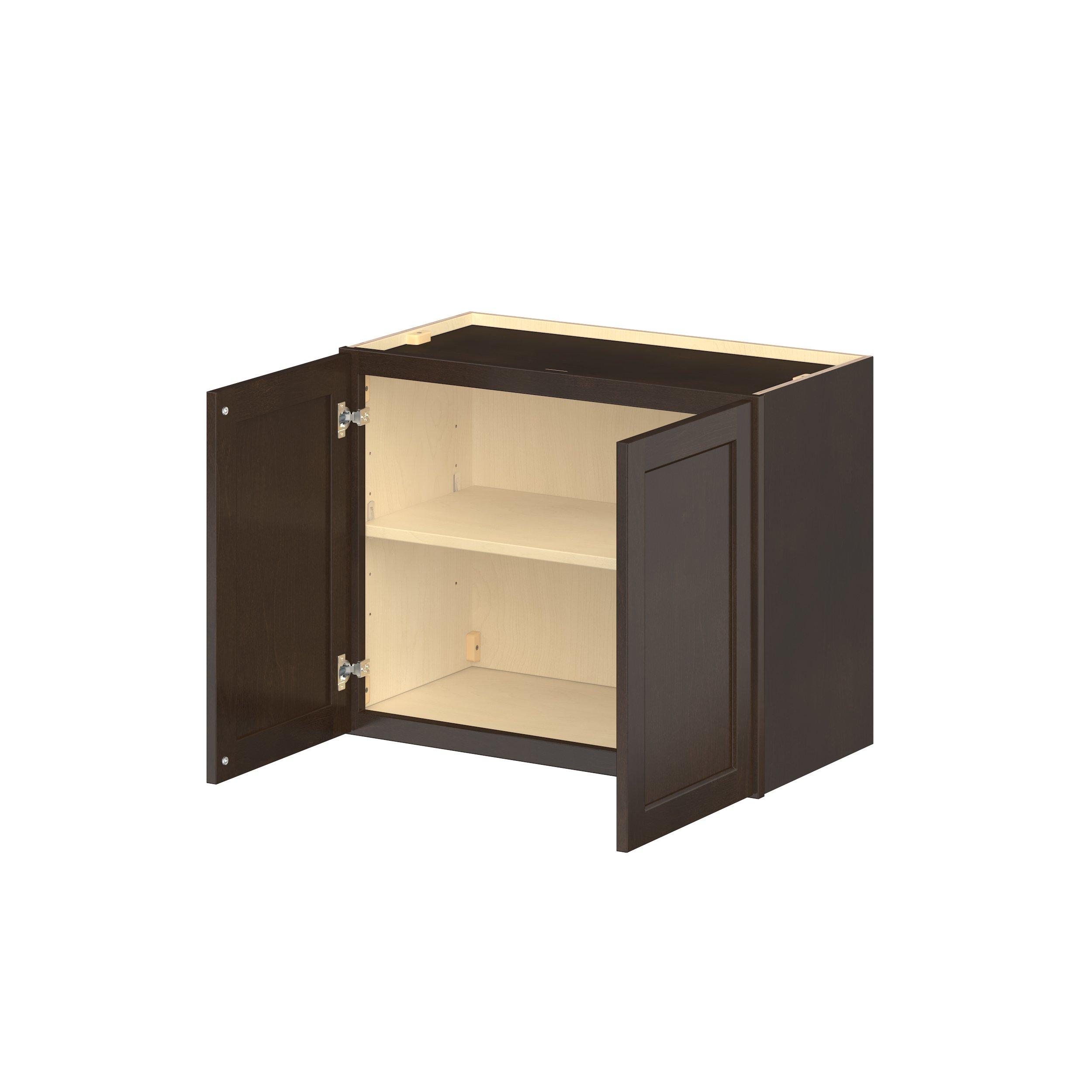 Baxley 30 in. Stained Cocoa Bridge Wall Cabinet