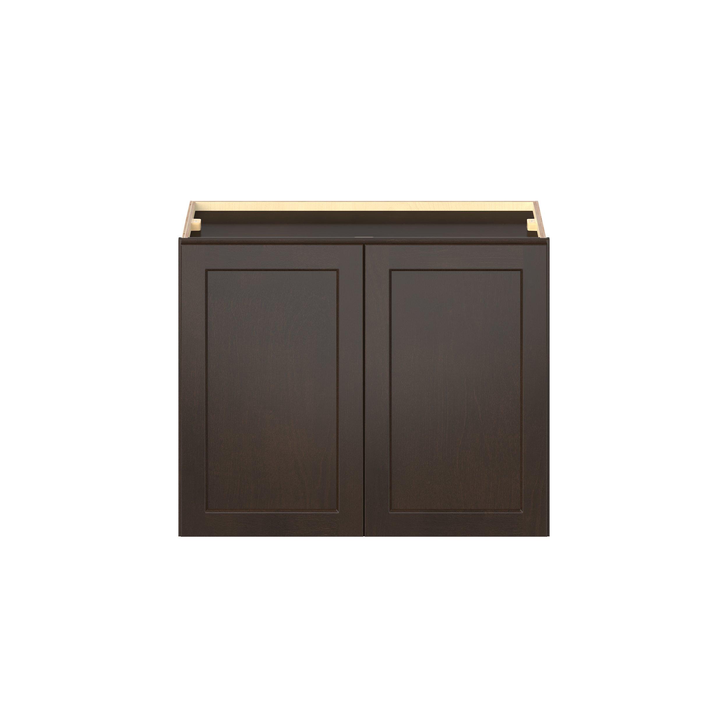 Baxley 30 in. Stained Cocoa Bridge Wall Cabinet