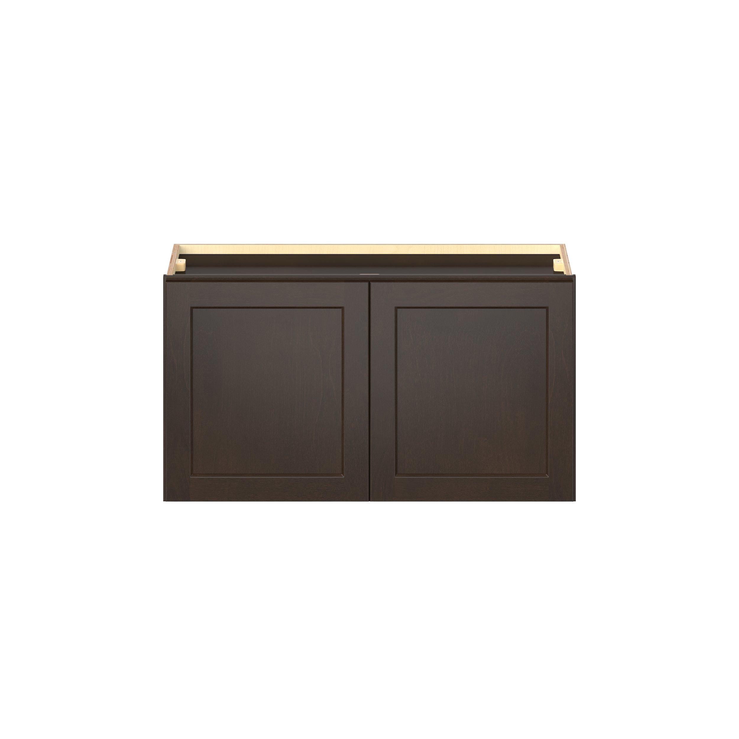 Baxley 33 in. Stained Cocoa Door Wall Cabinet