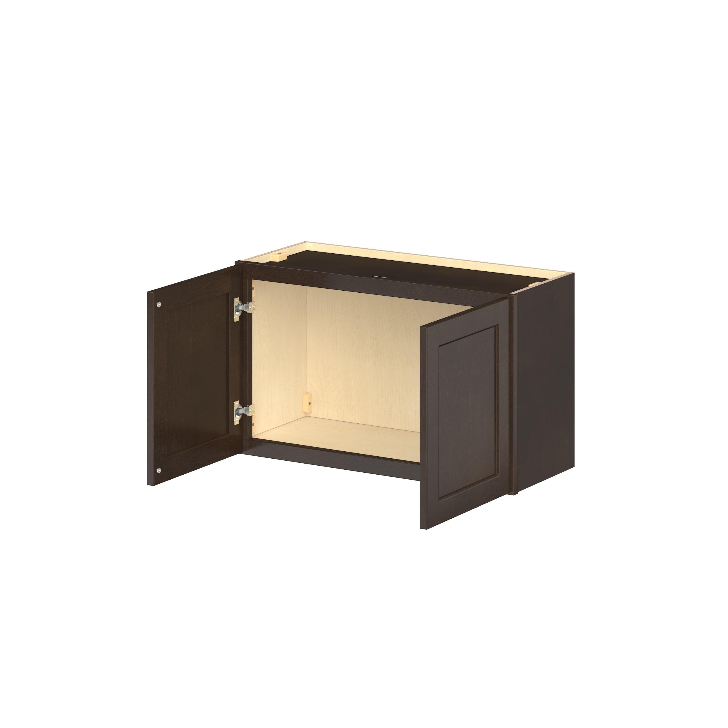 Baxley 30 in. Stained Cocoa Bridge Wall Cabinet