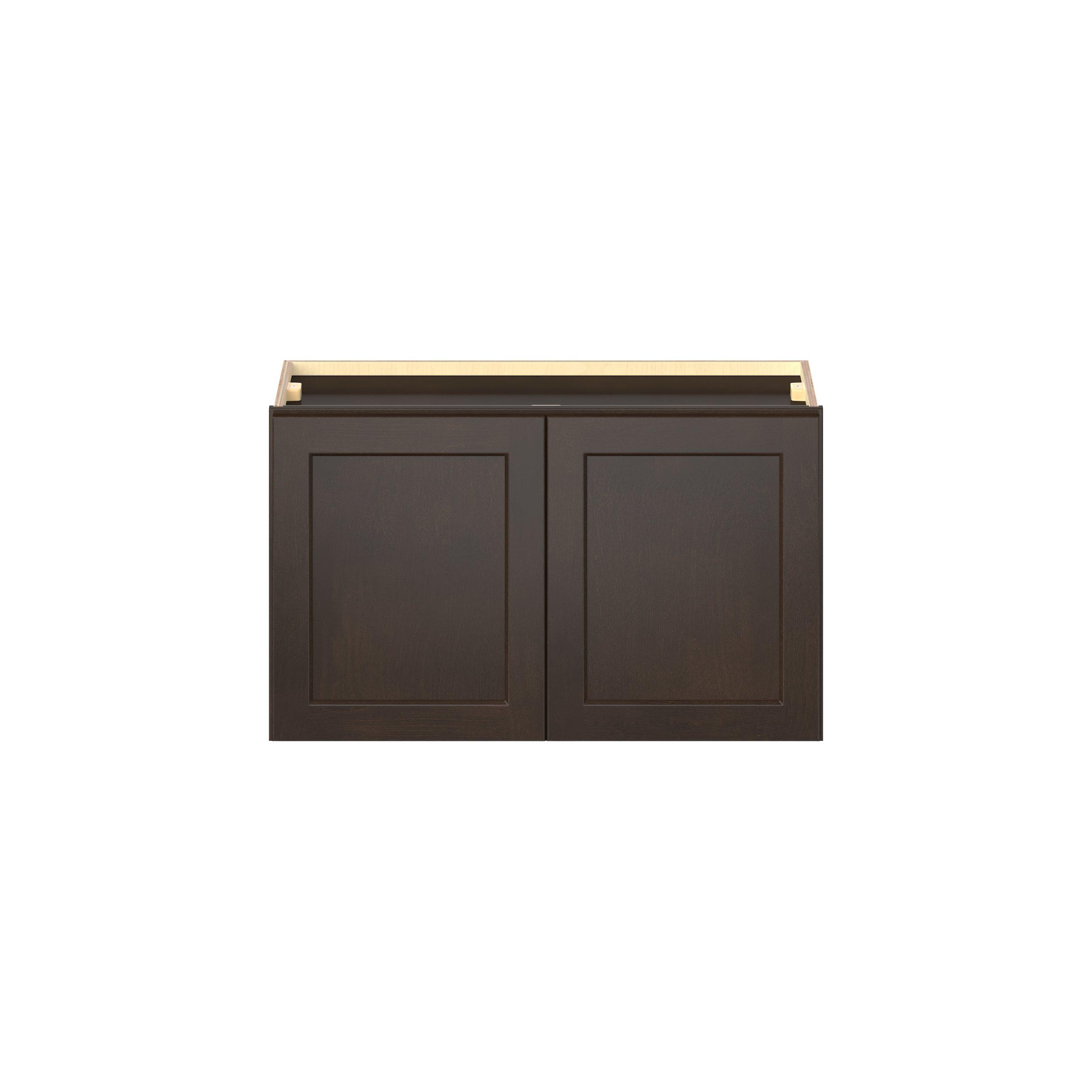 Baxley 30 in. Stained Cocoa Bridge Wall Cabinet
