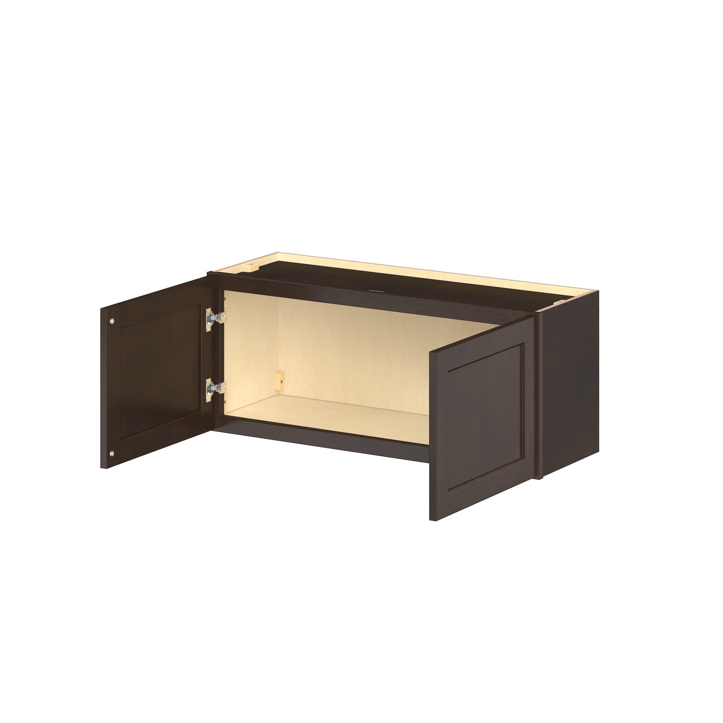 Baxley 36 in. Stained Cocoa Bridge Wall Cabinet