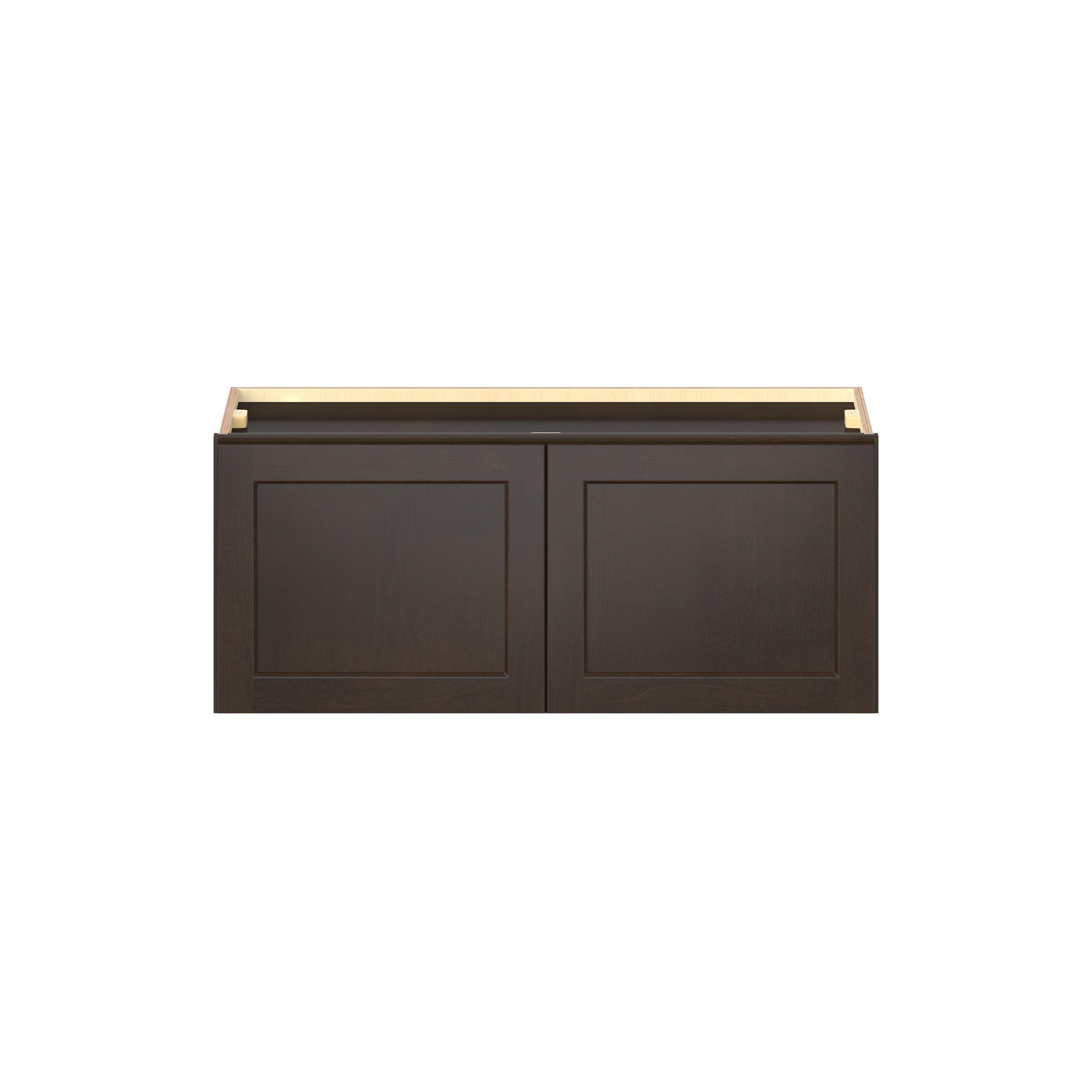 Baxley 36 in. Stained Cocoa Bridge Wall Cabinet