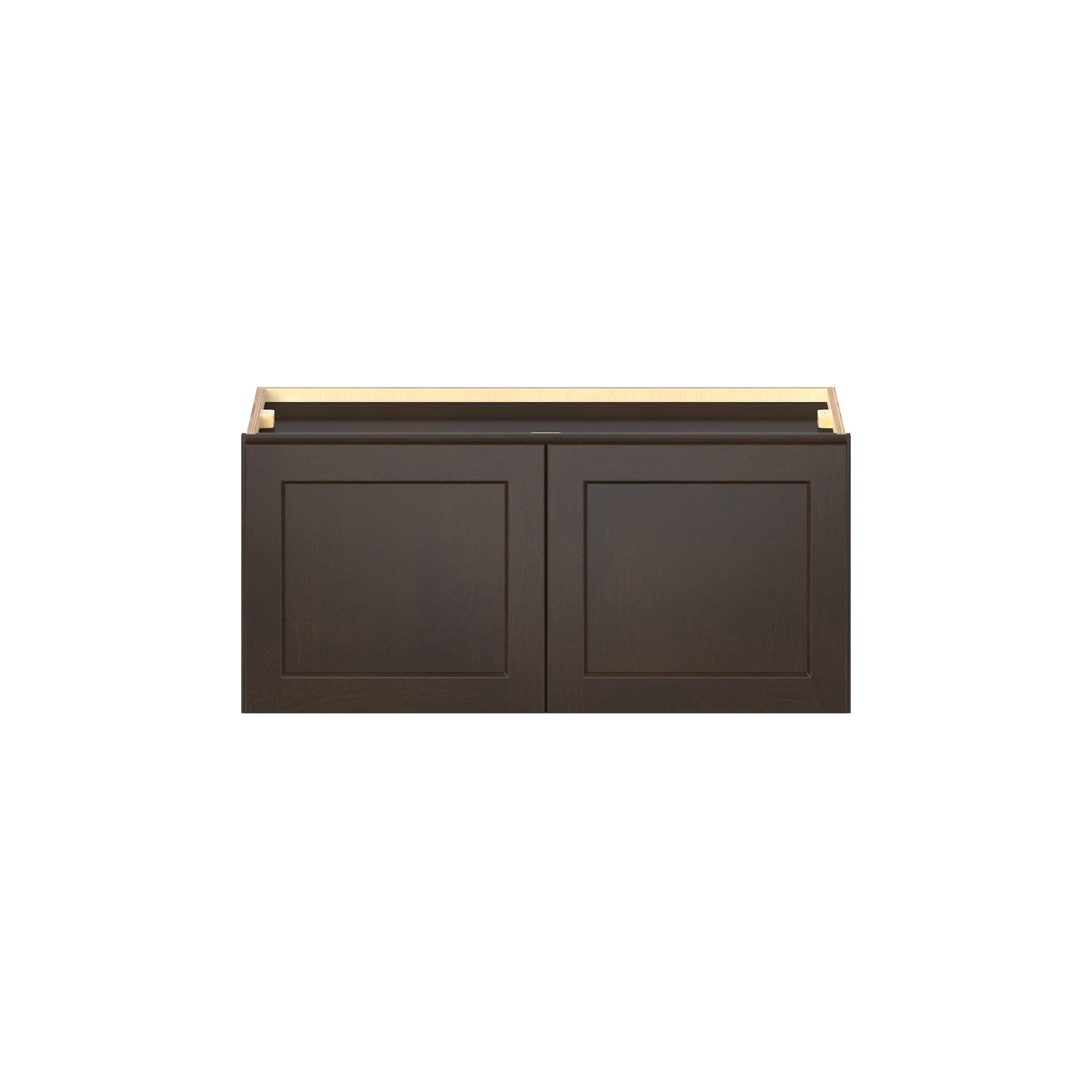 Baxley 33 in. Stained Cocoa Bridge Wall Cabinet