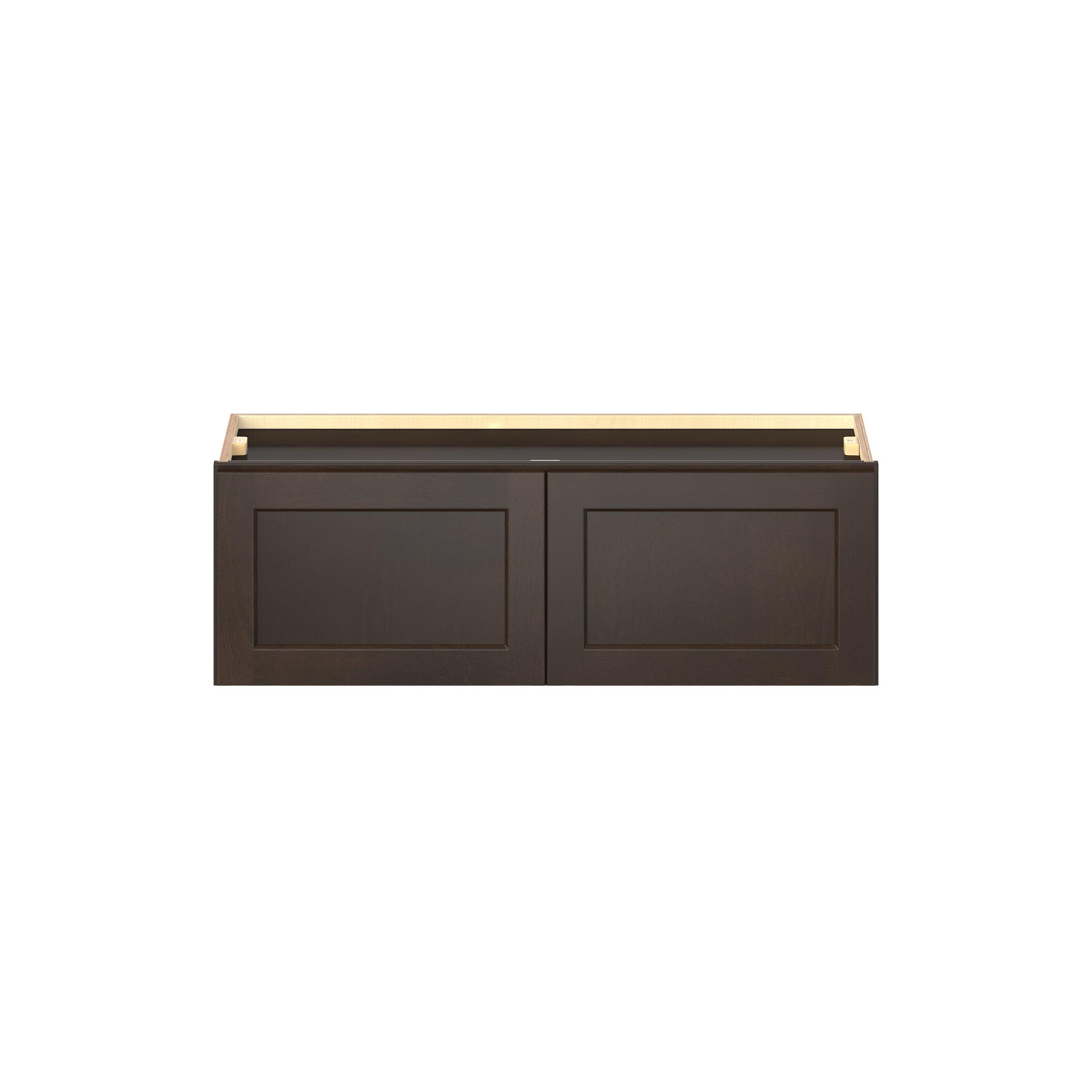 Baxley 36 in. Stained Cocoa Bridge Wall Cabinet