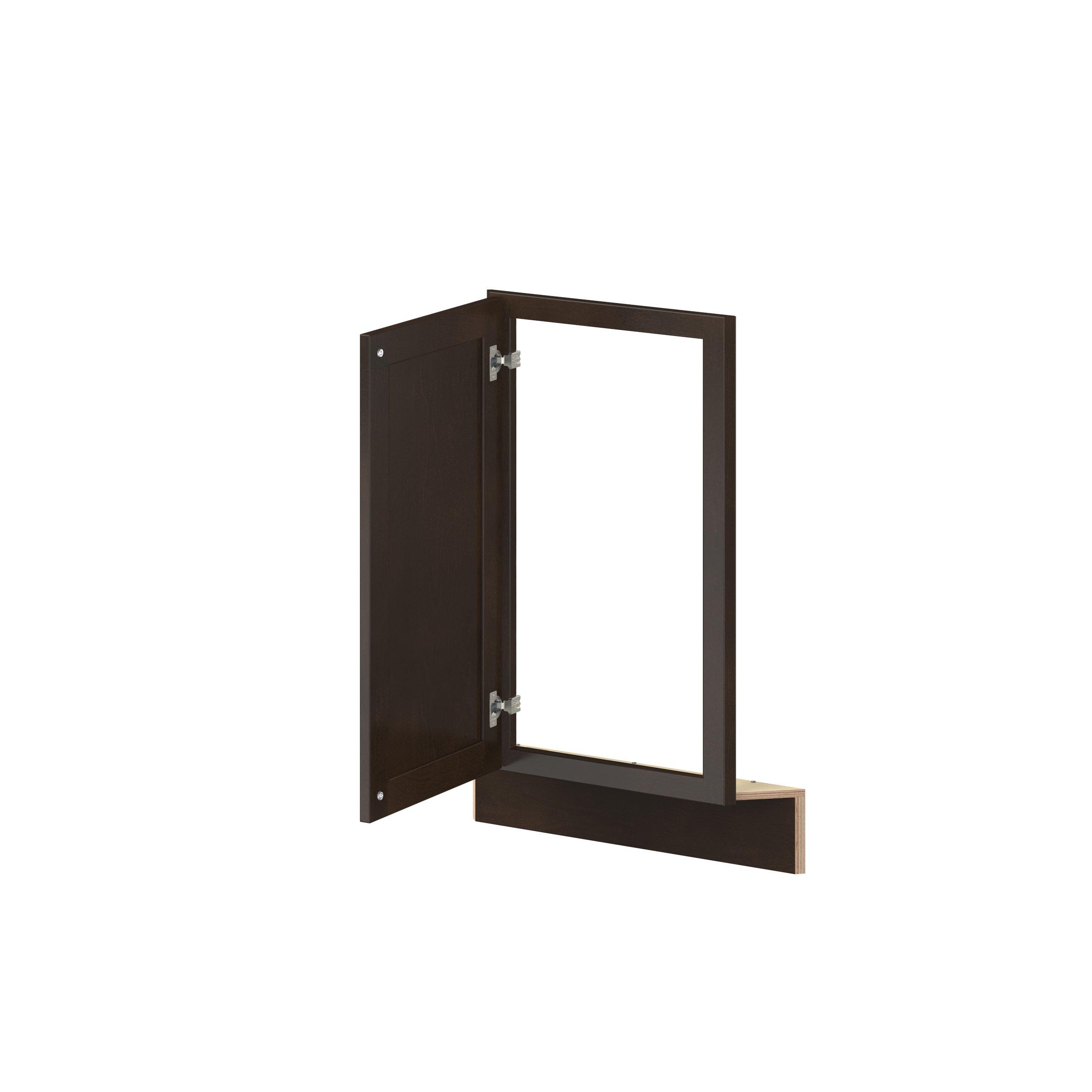 Baxley 36 in. Stained Cocoa Angled Corner Base Frame with Door - Left Door Hinge