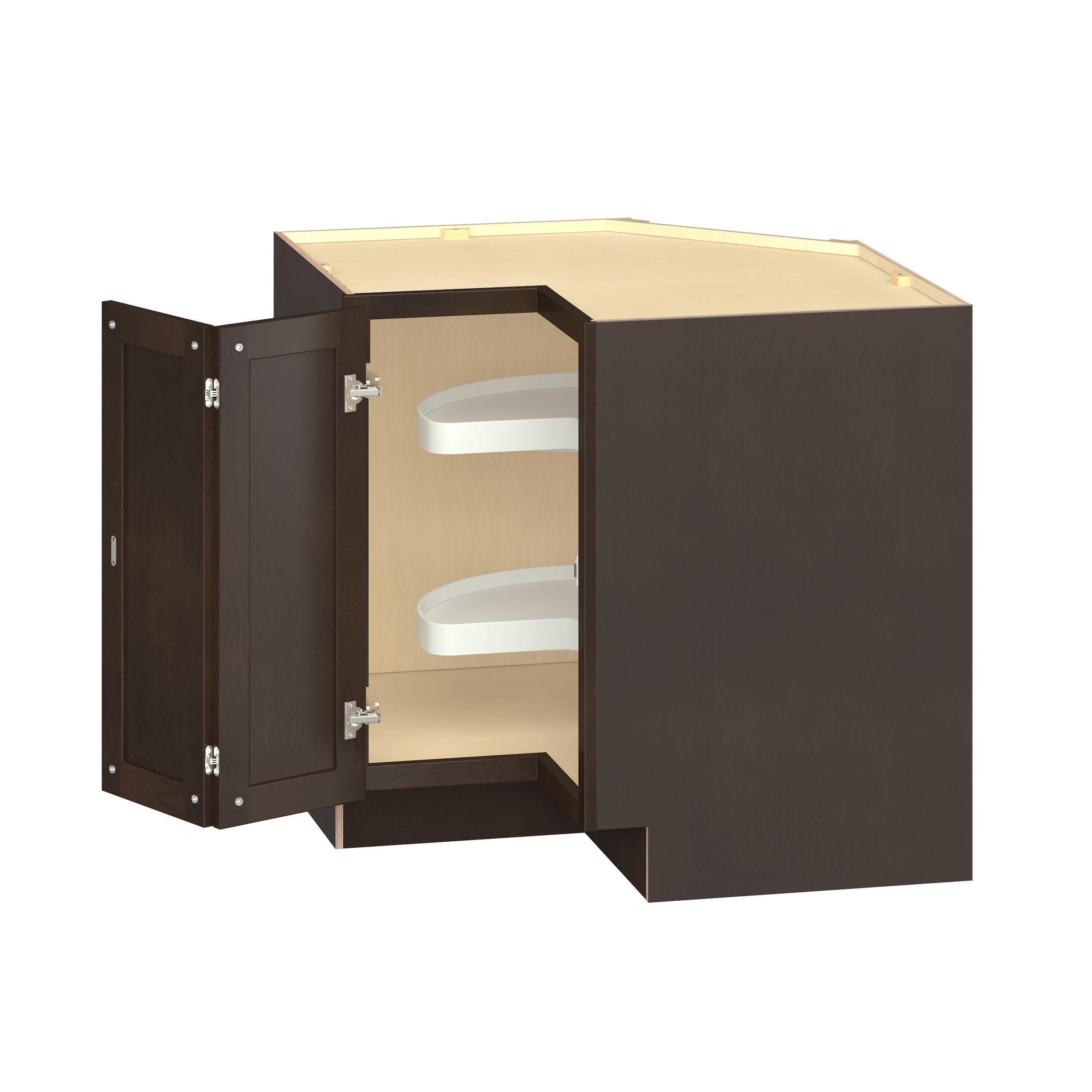 Baxley 36 in. Stained Cocoa Lazy Susan Corner Base Cabinet