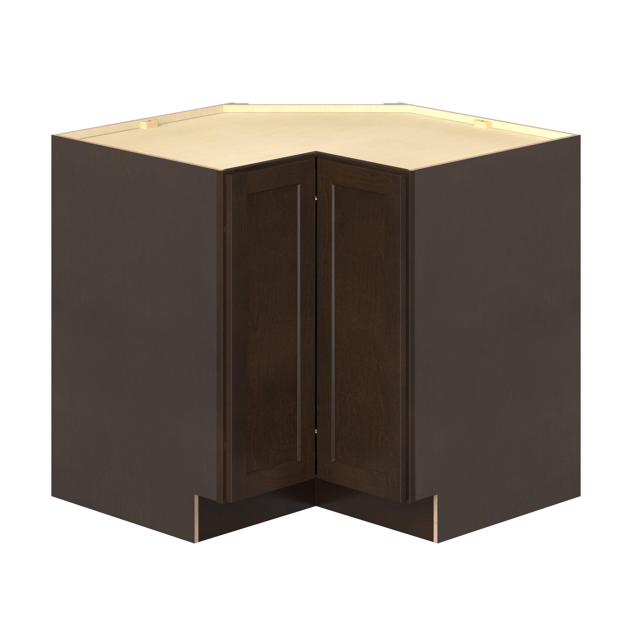 Baxley 36 in. Stained Cocoa Lazy Susan Corner Base Cabinet