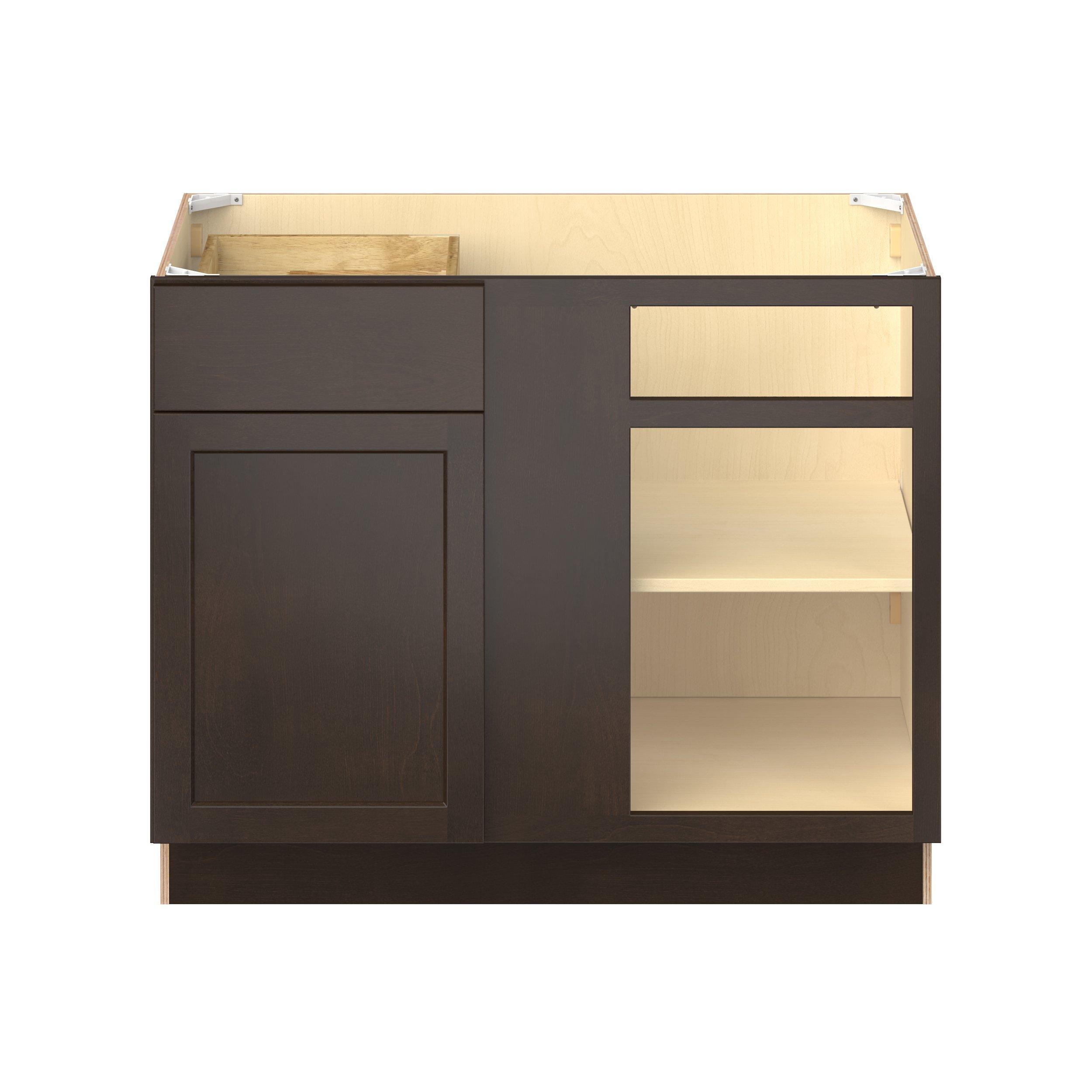 Baxley 42 in. Stained Cocoa Blind Corner Base Cabinet