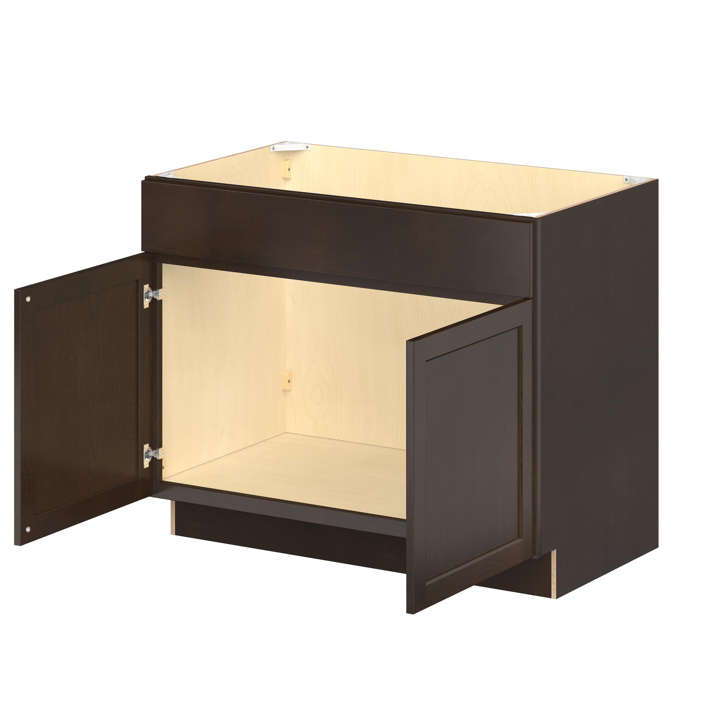 Baxley 42 in. Stained Cocoa Sink Base Cabinet with False Front