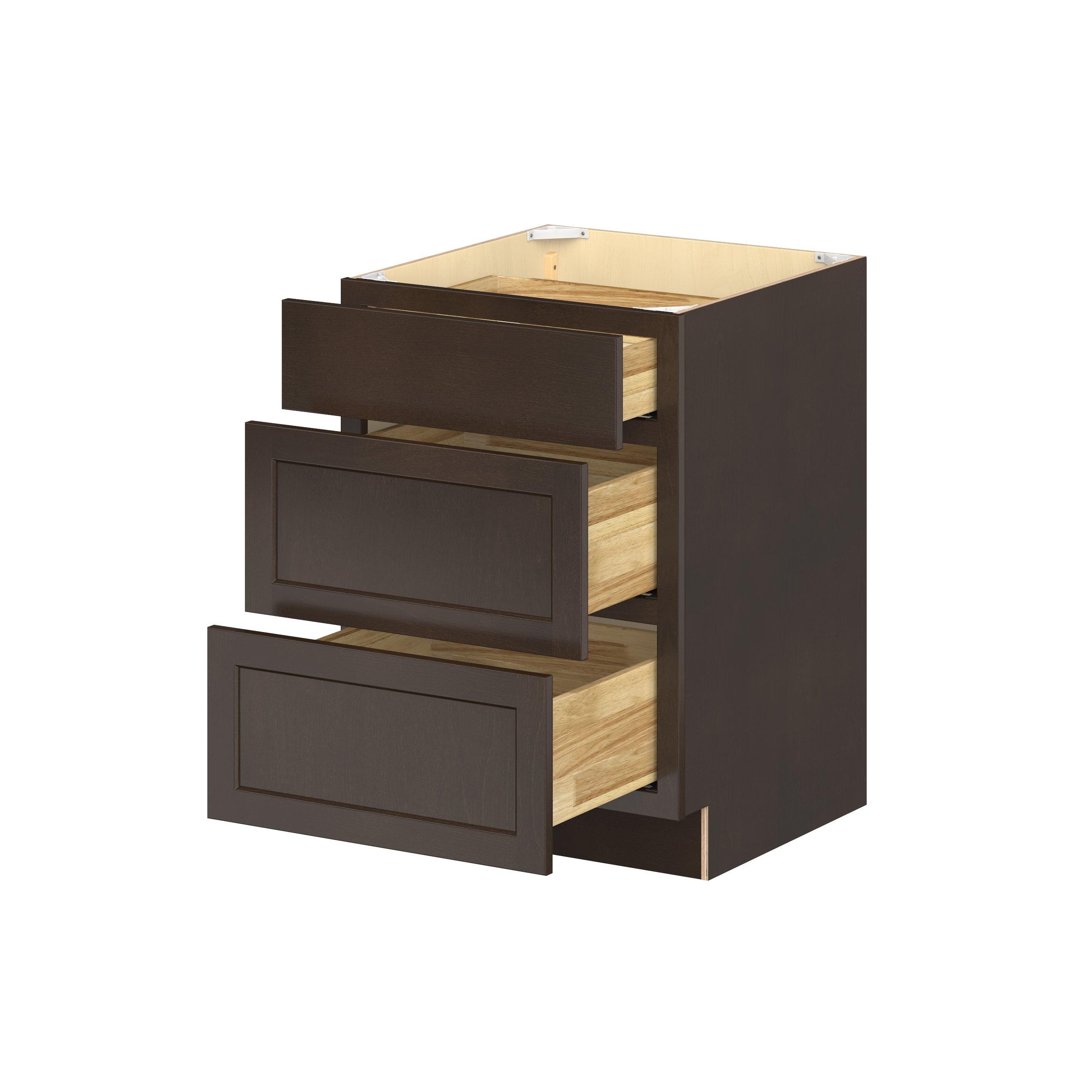 Baxley 24 in. Stained Cocoa Drawer Base Cabinet