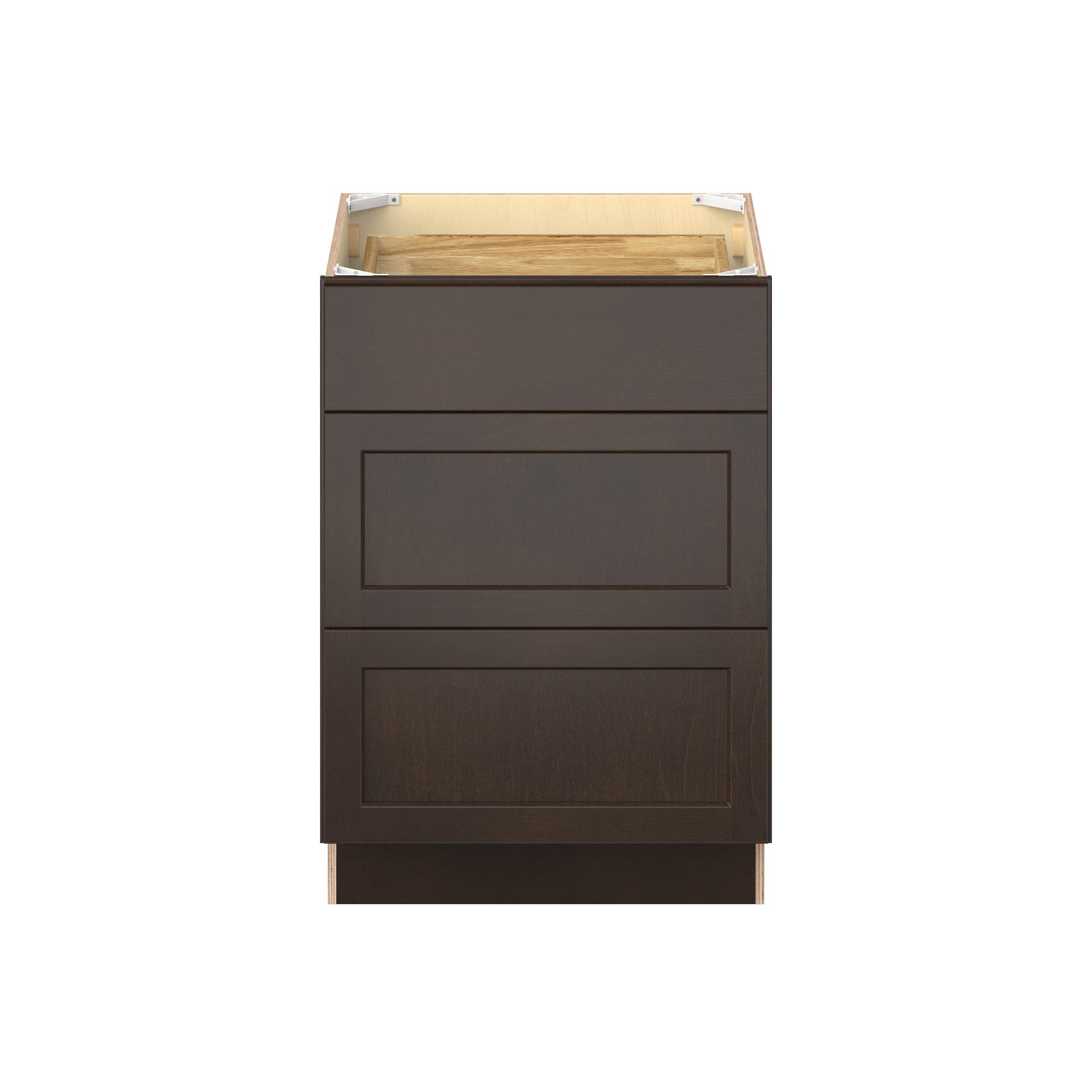 Baxley 24 in. Stained Cocoa Drawer Base Cabinet