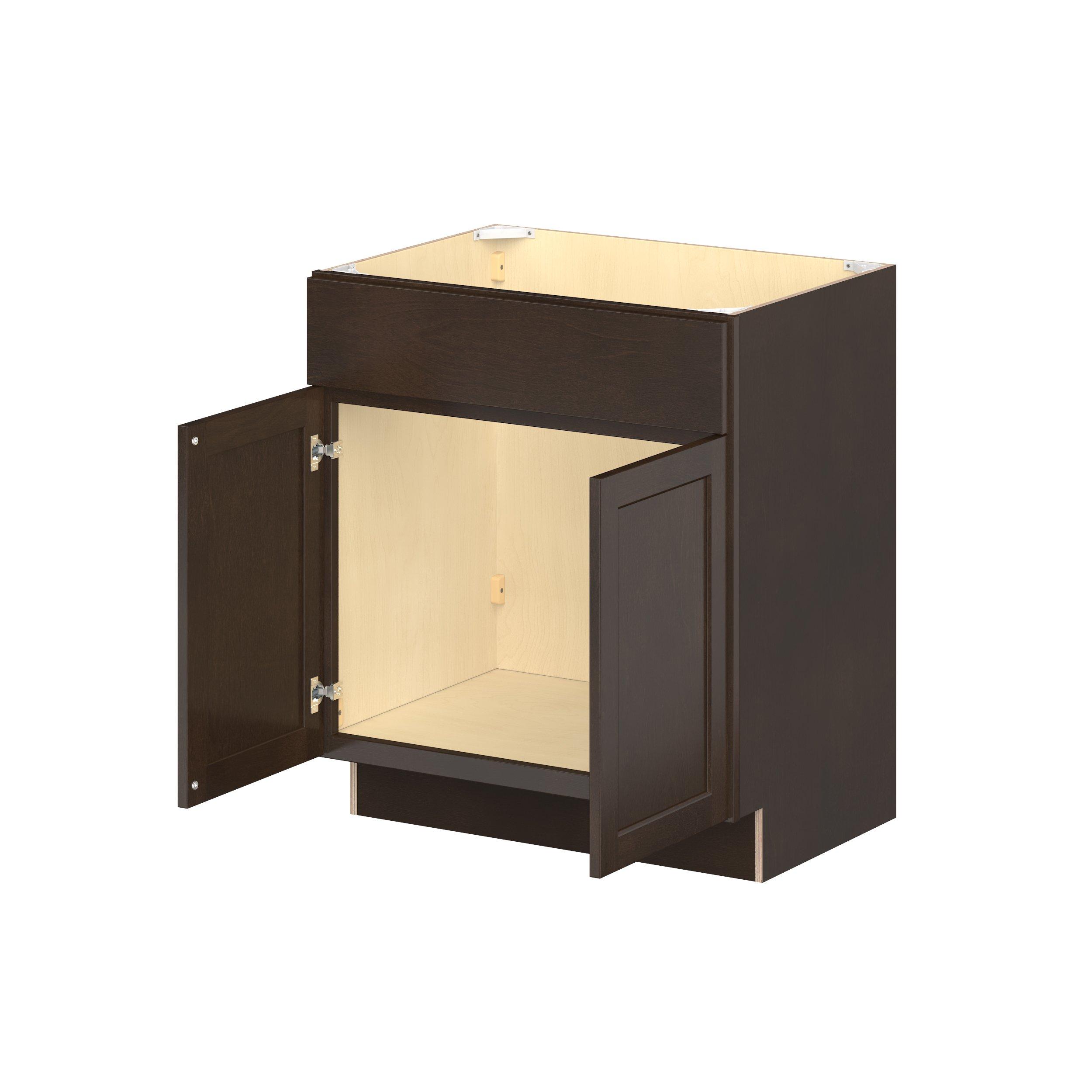 Baxley 30 in. Stained Cocoa Vanity Sink Base Plywood Cabinet
