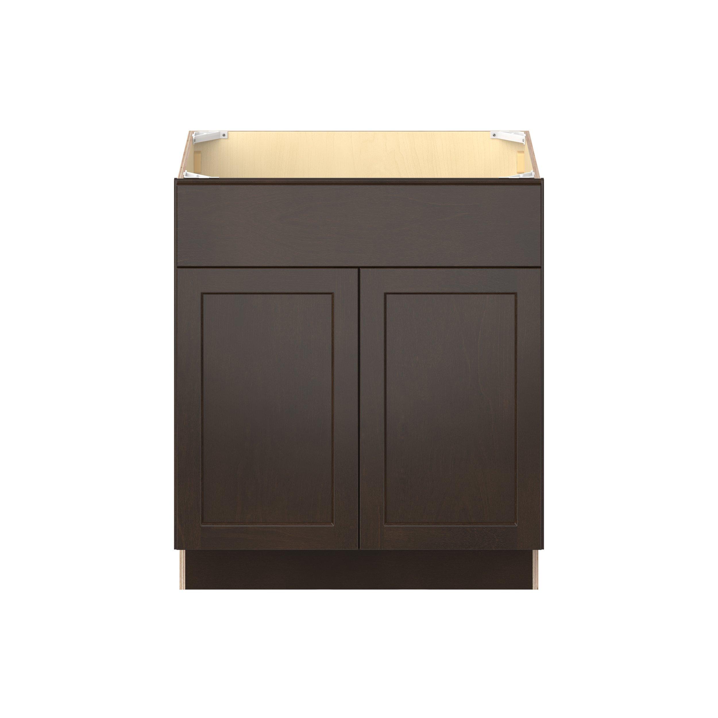 Baxley 30 in. Stained Cocoa Vanity Sink Base Plywood Cabinet