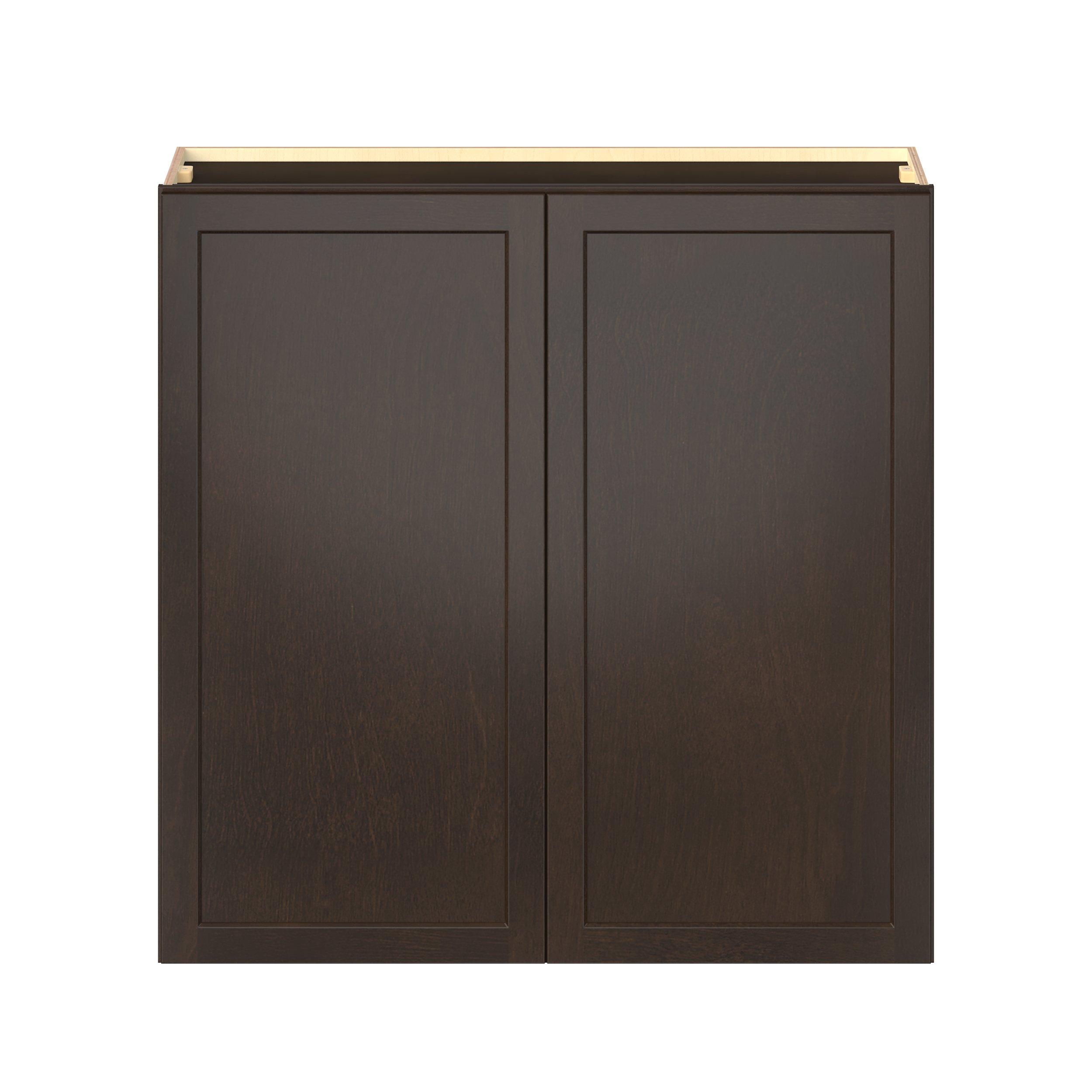 Baxley 42 in. Stained Cocoa Door Wall Cabinet