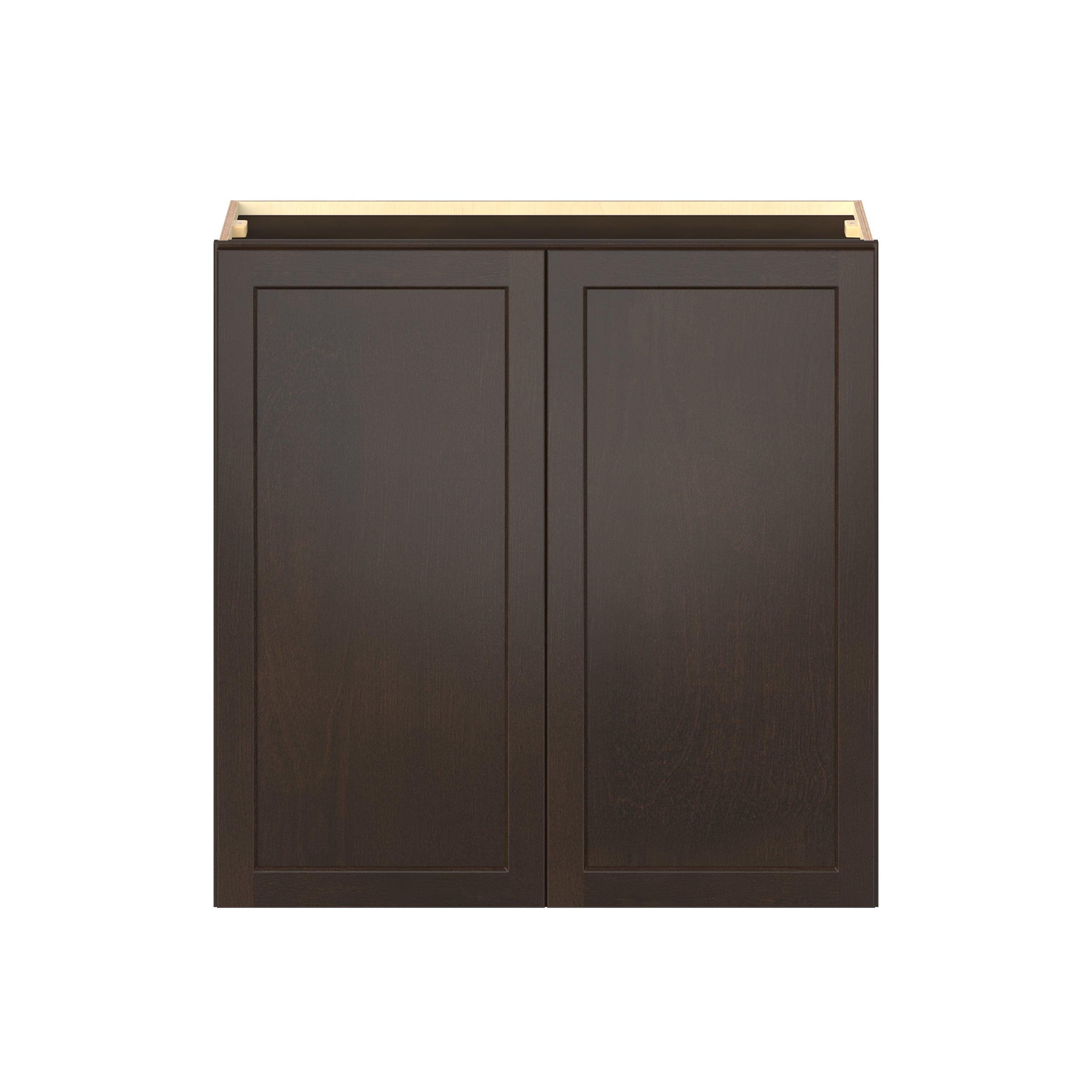 Baxley 36 in. Stained Cocoa Door Wall Cabinet