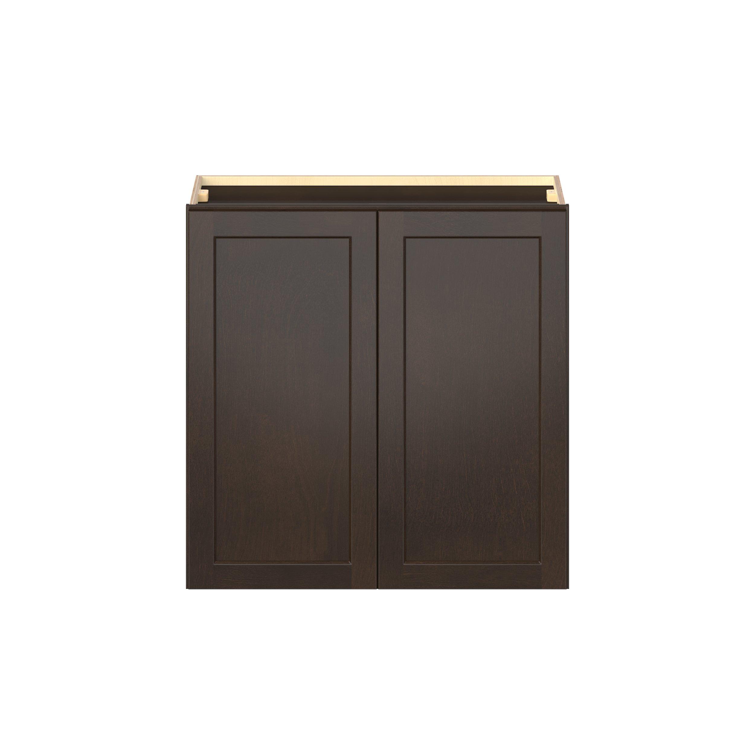 Baxley 30 in. Stained Cocoa Door Wall Cabinet