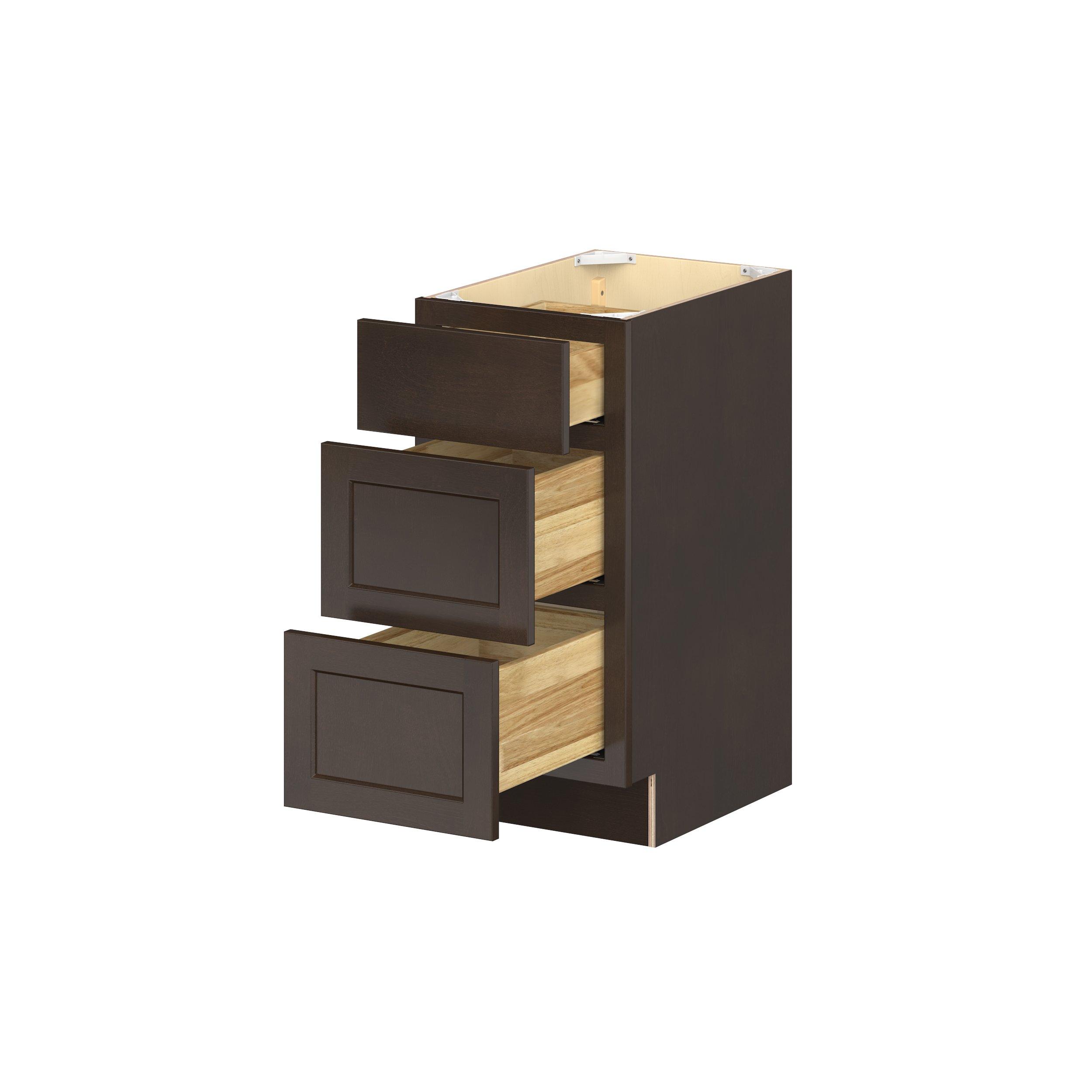 Baxley 15 in. Stained Cocoa Vanity Drawer Base Cabinet - ADA