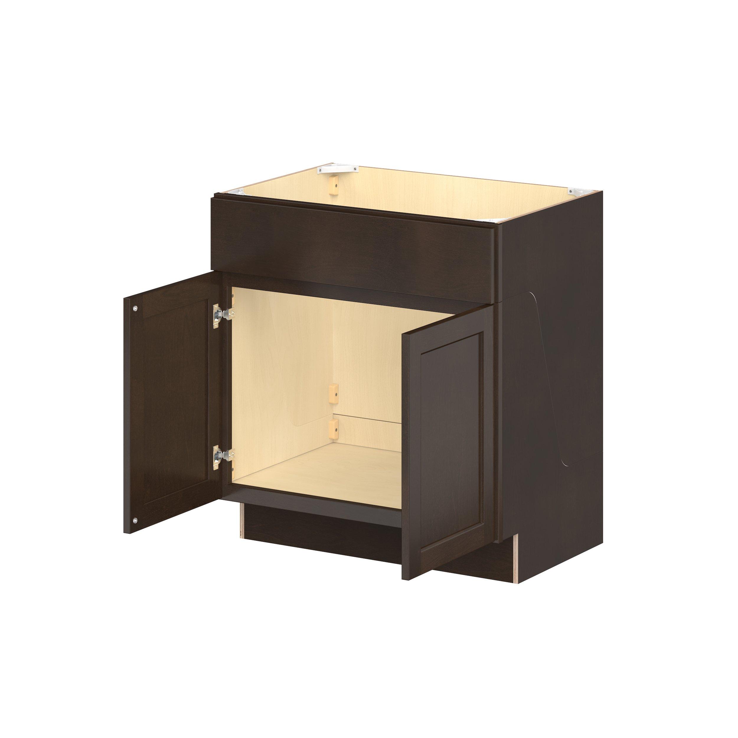 Baxley 30 in. Stained Cocoa Vanity Sink Base Cabinet - ADA