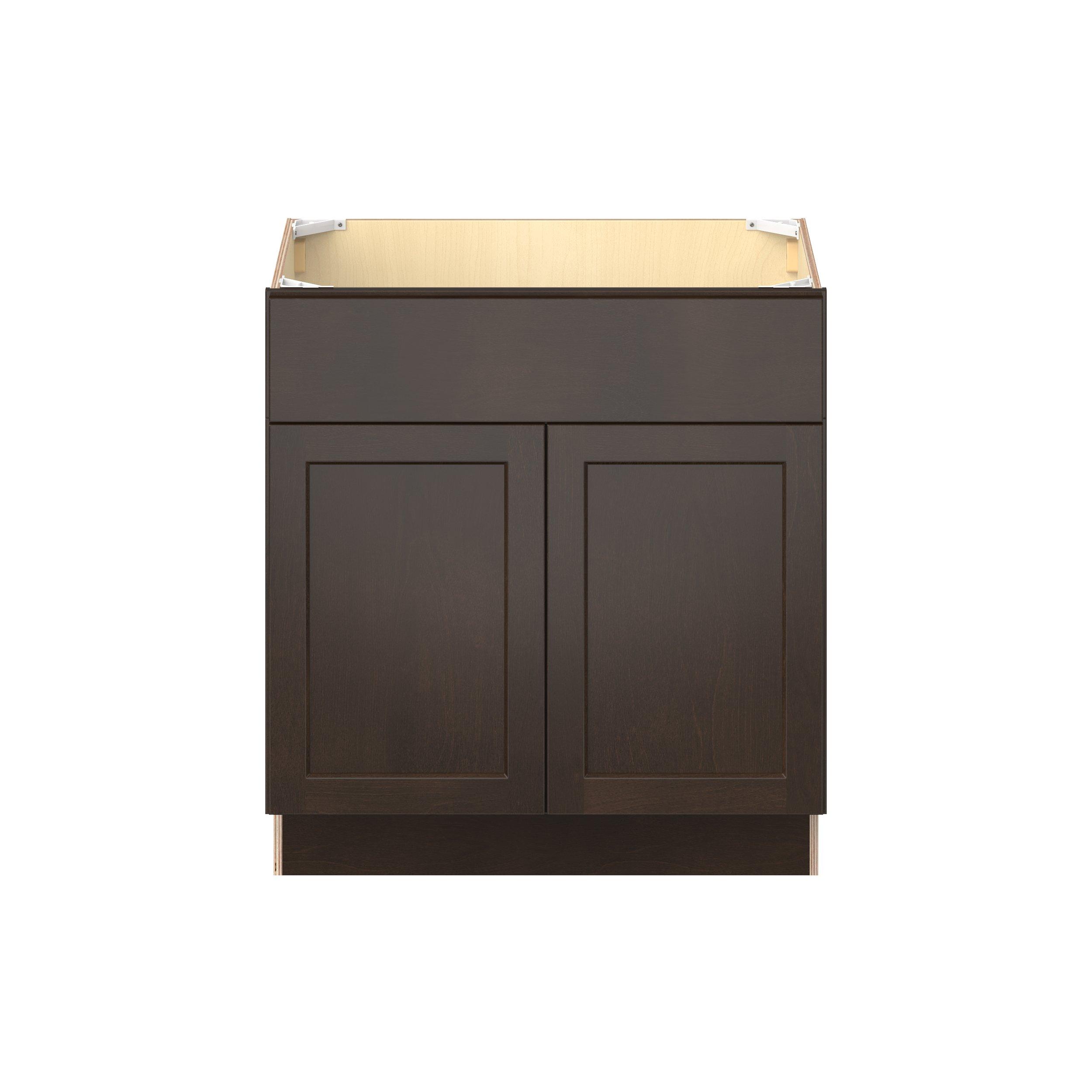 Baxley 30 in. Stained Cocoa Vanity Sink Base Cabinet - ADA