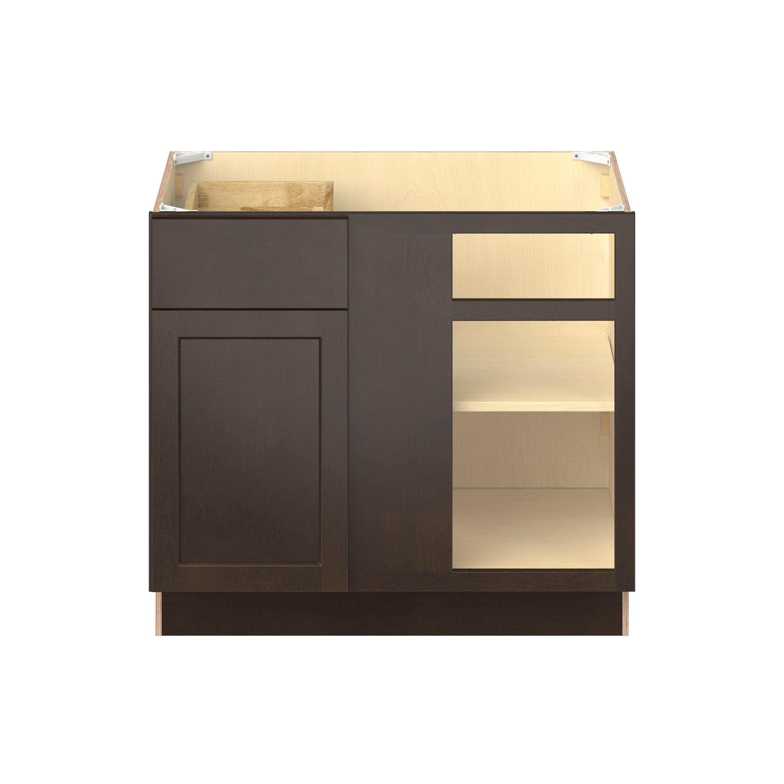 Baxley 36 in. Stained Cocoa Blind Corner Base Cabinet - ADA