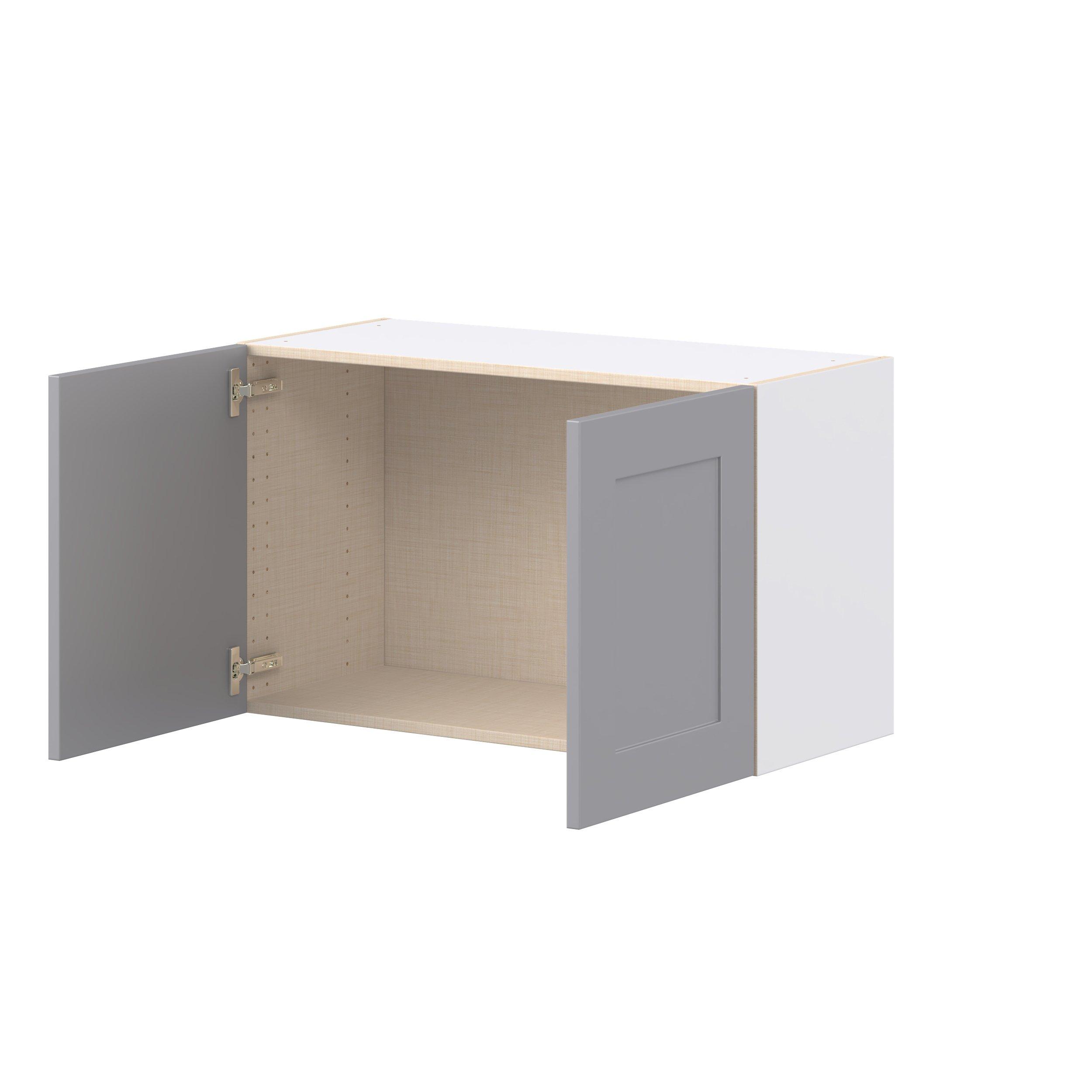 Candler 33 in. Painted Slate Gray Bridge Wall Cabinet
